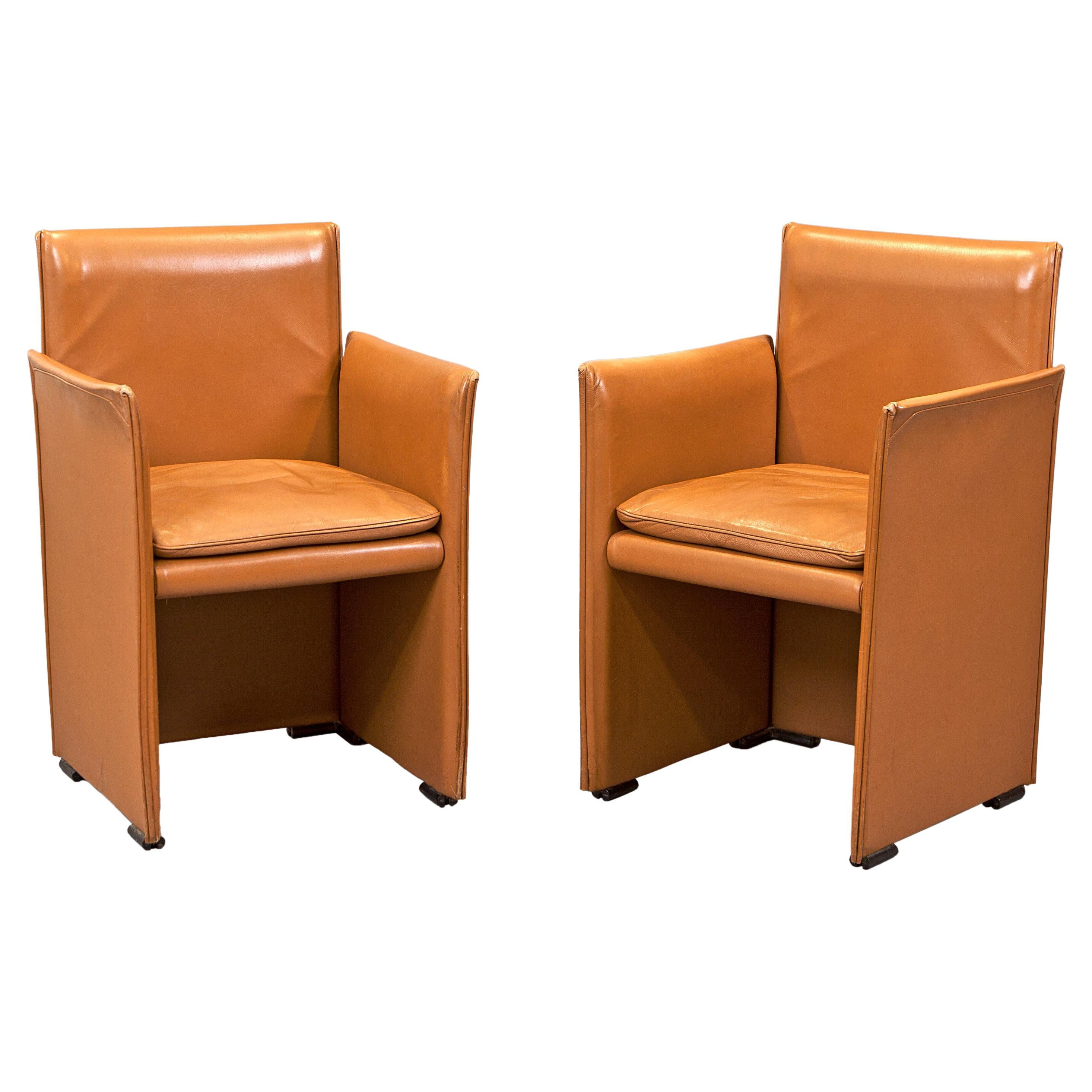 1980s Mario Bellini ''401 Break'' Leather Armchairs for Cassina For Sale