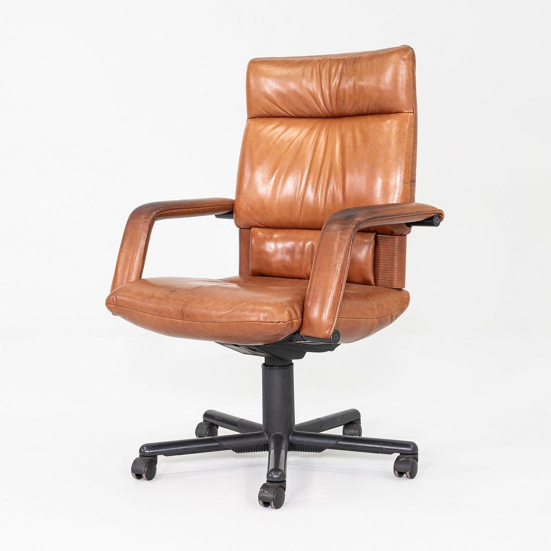 1980s Mario Bellini and Dieter Thiel for Vitra Figura Office Chair in Leather Bon état - En vente à Philadelphia, PA