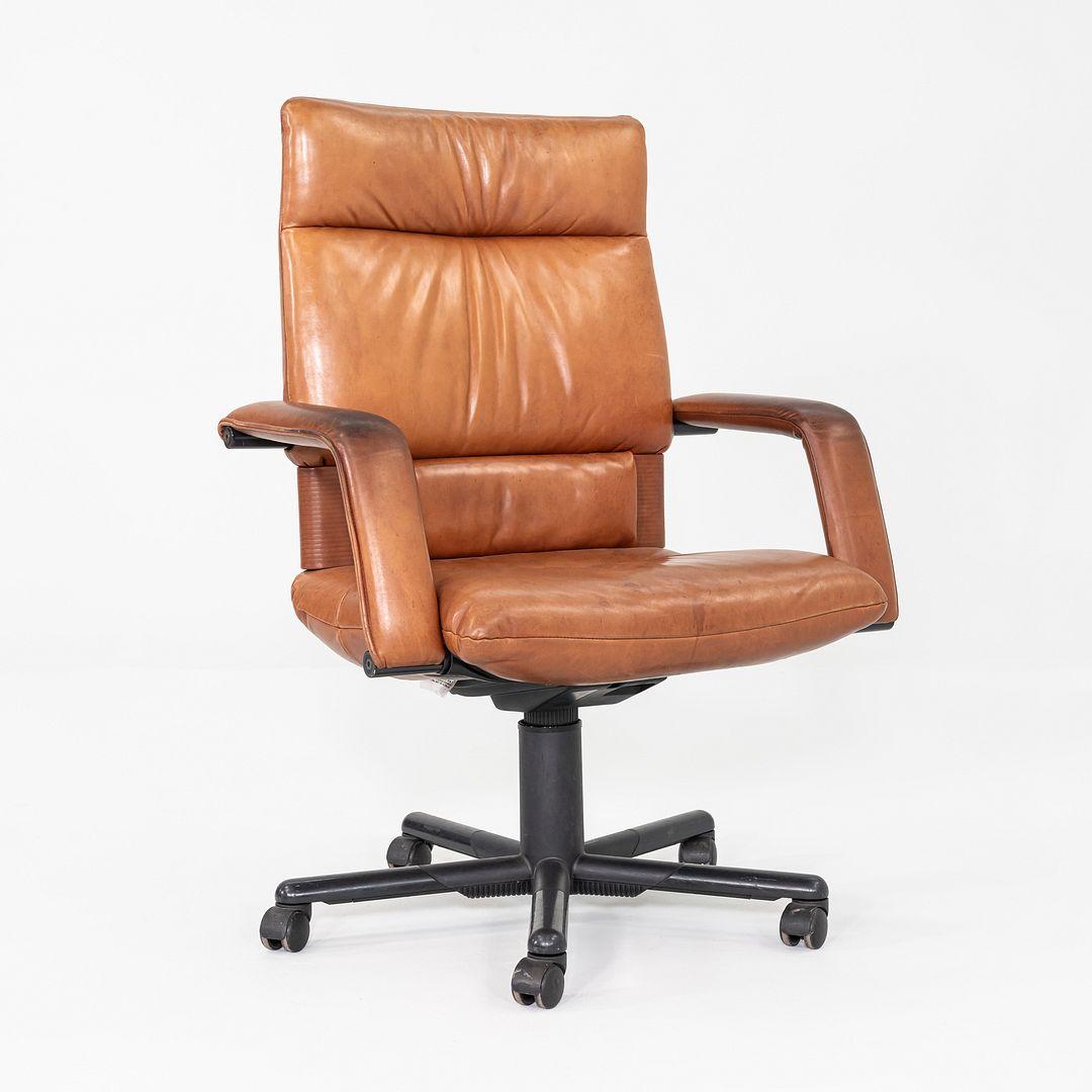 1980s Mario Bellini and Dieter Thiel for Vitra Figura Office Chair in Leather en vente 2