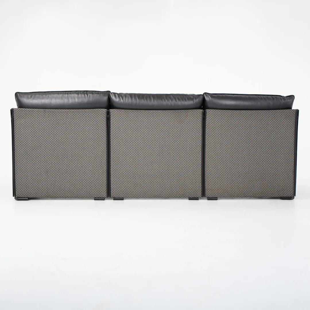 Modern 1980s Mario Bellini for Cassina Black Leather Software Tilbury Sofa For Sale