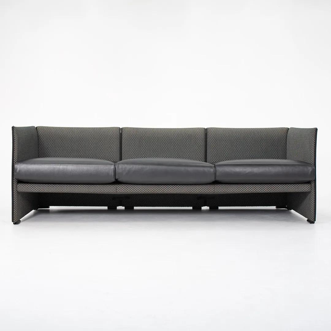 Italian 1980s Mario Bellini for Cassina Black Leather Software Tilbury Sofa For Sale