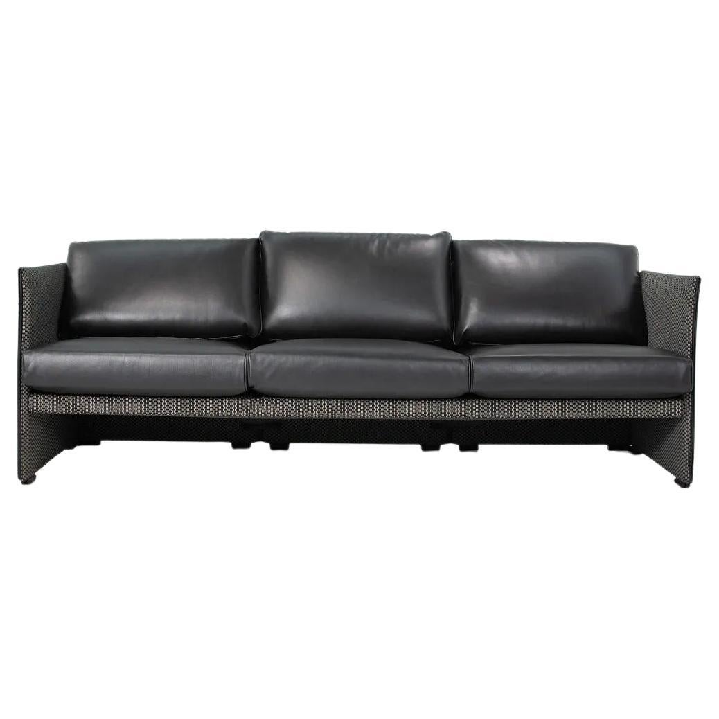 1980s Mario Bellini for Cassina Black Leather Software Tilbury Sofa For Sale