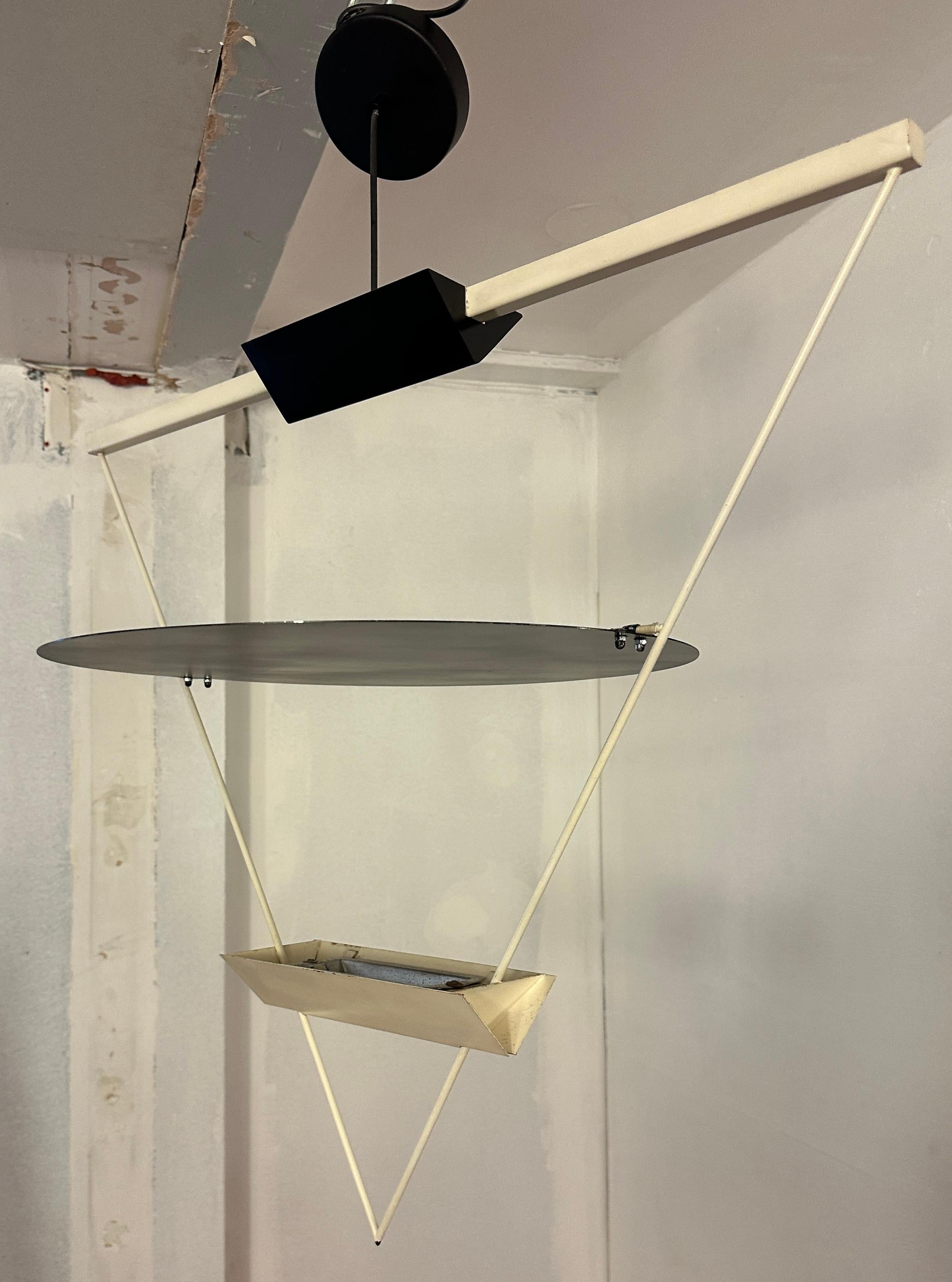 1980s Mario Botta Triangular Suspended Hanging Pendant Light for Artemide 4