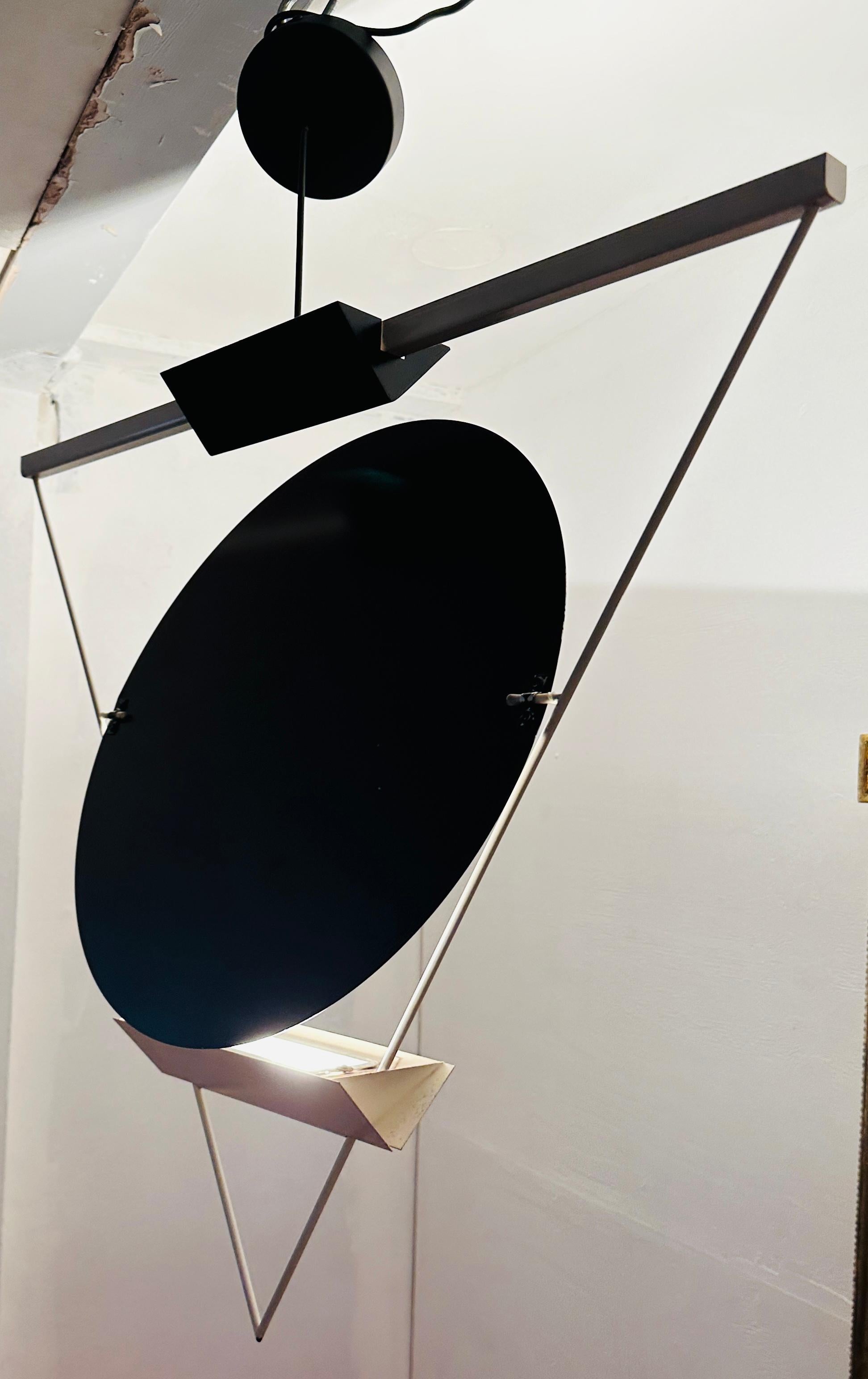 1980s Mario Botta Triangular Suspended Hanging Pendant Light for Artemide In Fair Condition In London, England