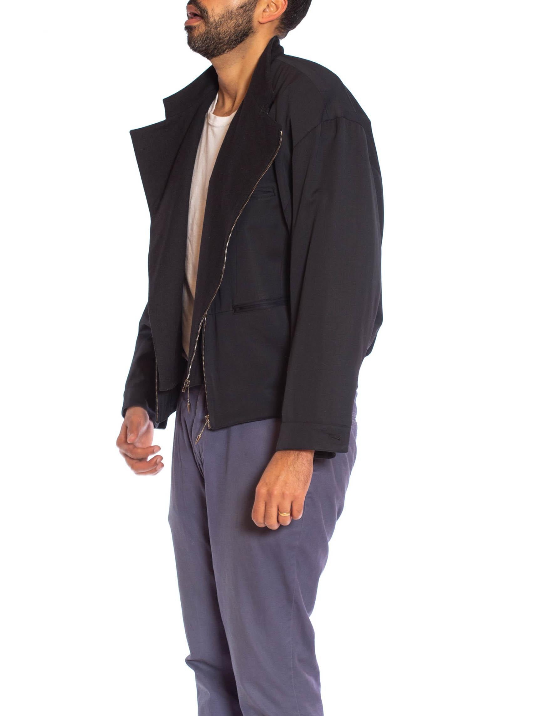 1980S MARITHE FRANCOIS GIRBAUD Grey Rayon & Wool Gabardine Men's Gaultier Style 1