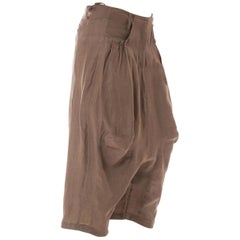 Vintage 1980S MARITHE + FRANCOIS GIRBAUD Brown Linen Blend Pants