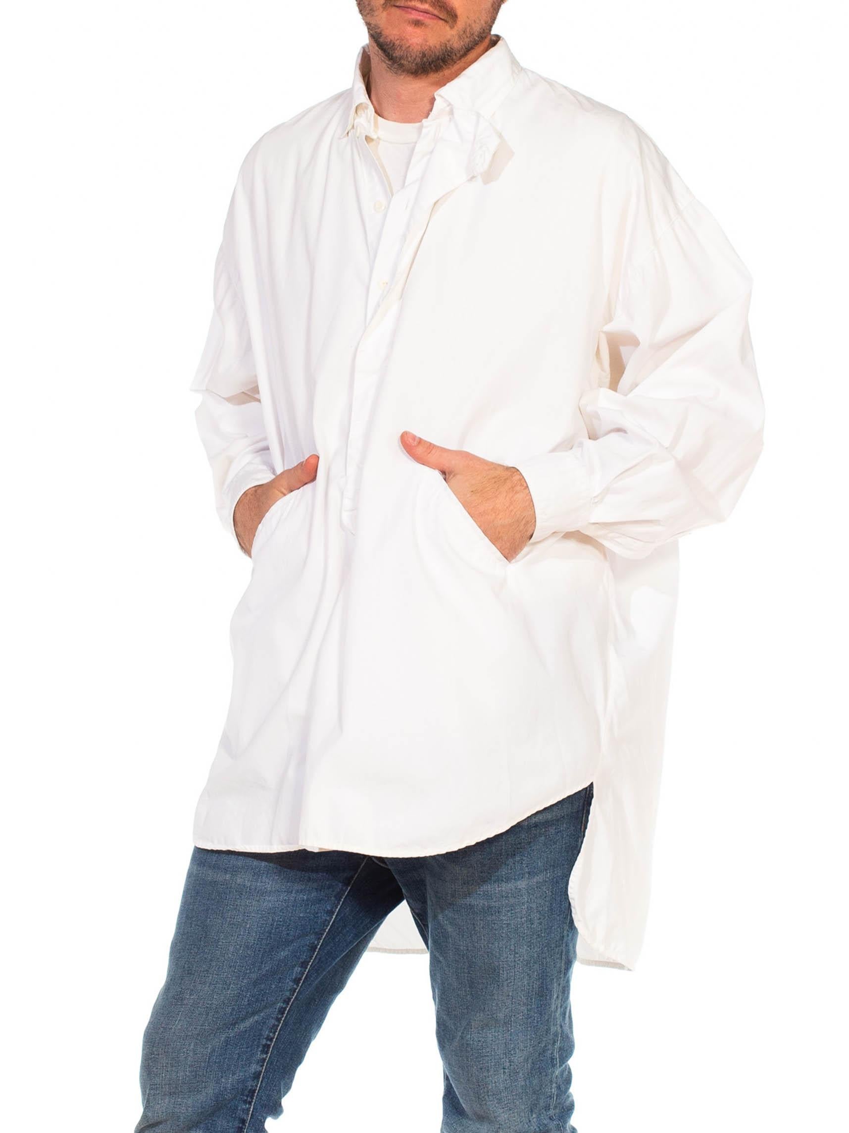 Men's 1980S MARITHE + FRANCOIS GIRBAUD White Cotton Pullover Shirt With Pockets
