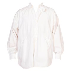 1980S MARITHE + FRANCOIS GIRBAUD White Cotton Pullover Shirt With Pockets