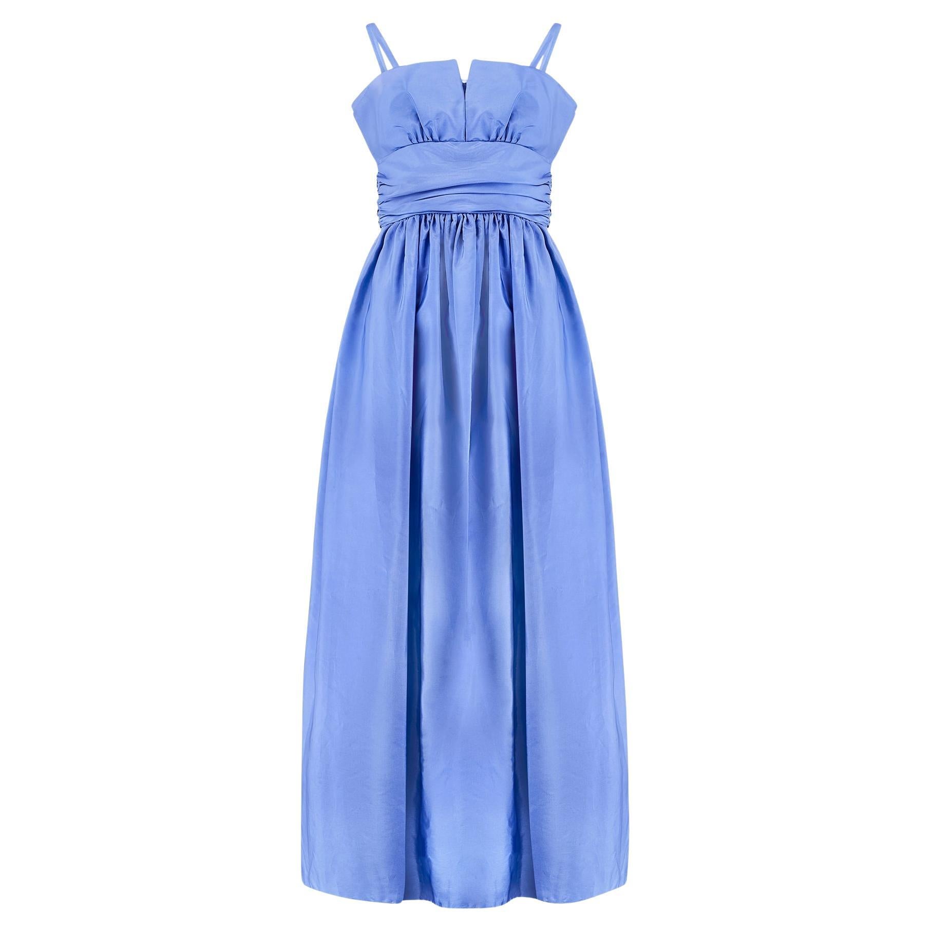 1980er Marjon Couture Fliederfarbenes Abend-Maxikleid im Angebot
