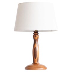 1980s Marquetry Table Lamp