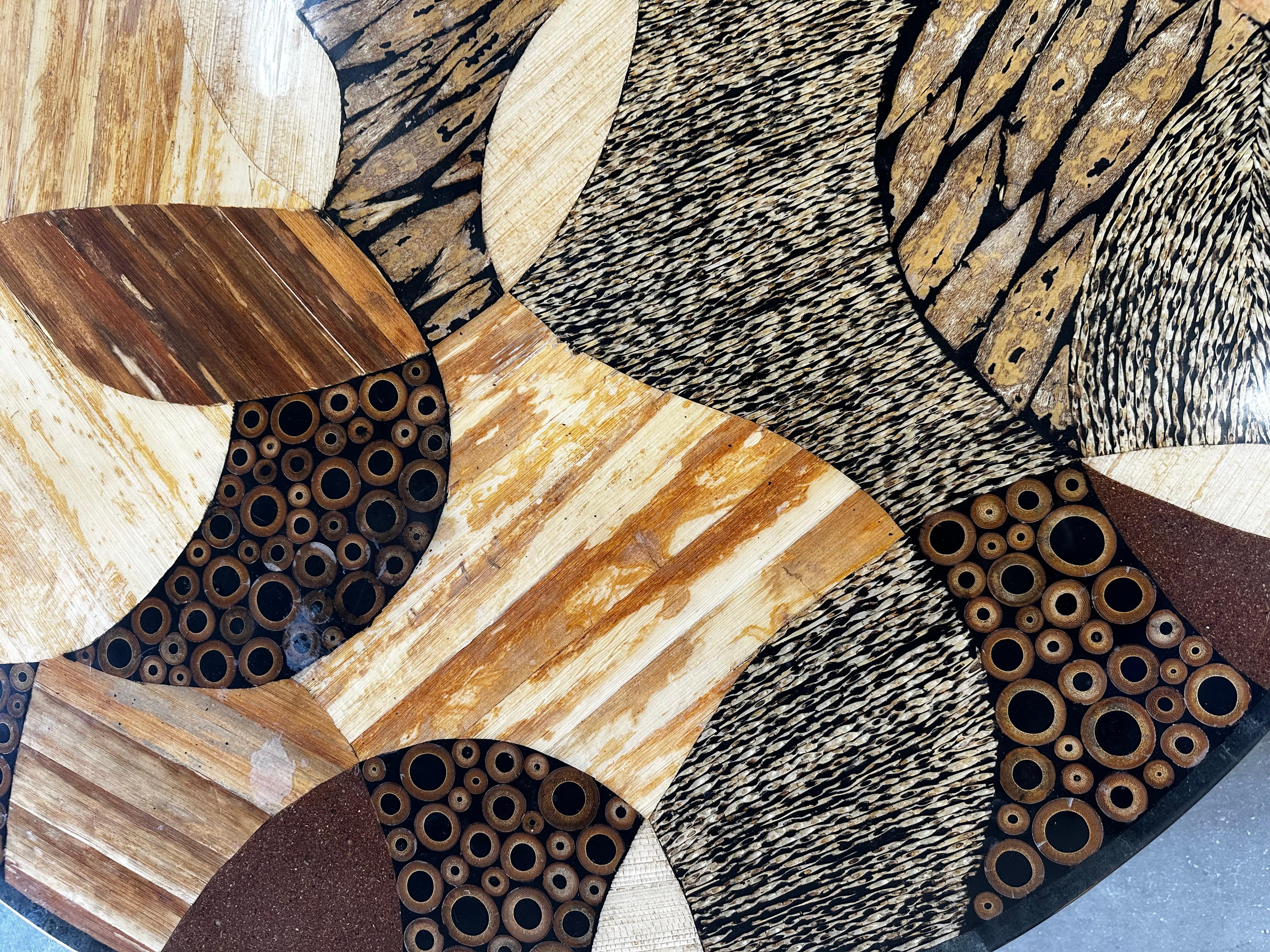 1980s Marquis Collection of Beverly Hills Wood Coffee Round Table For Sale 5