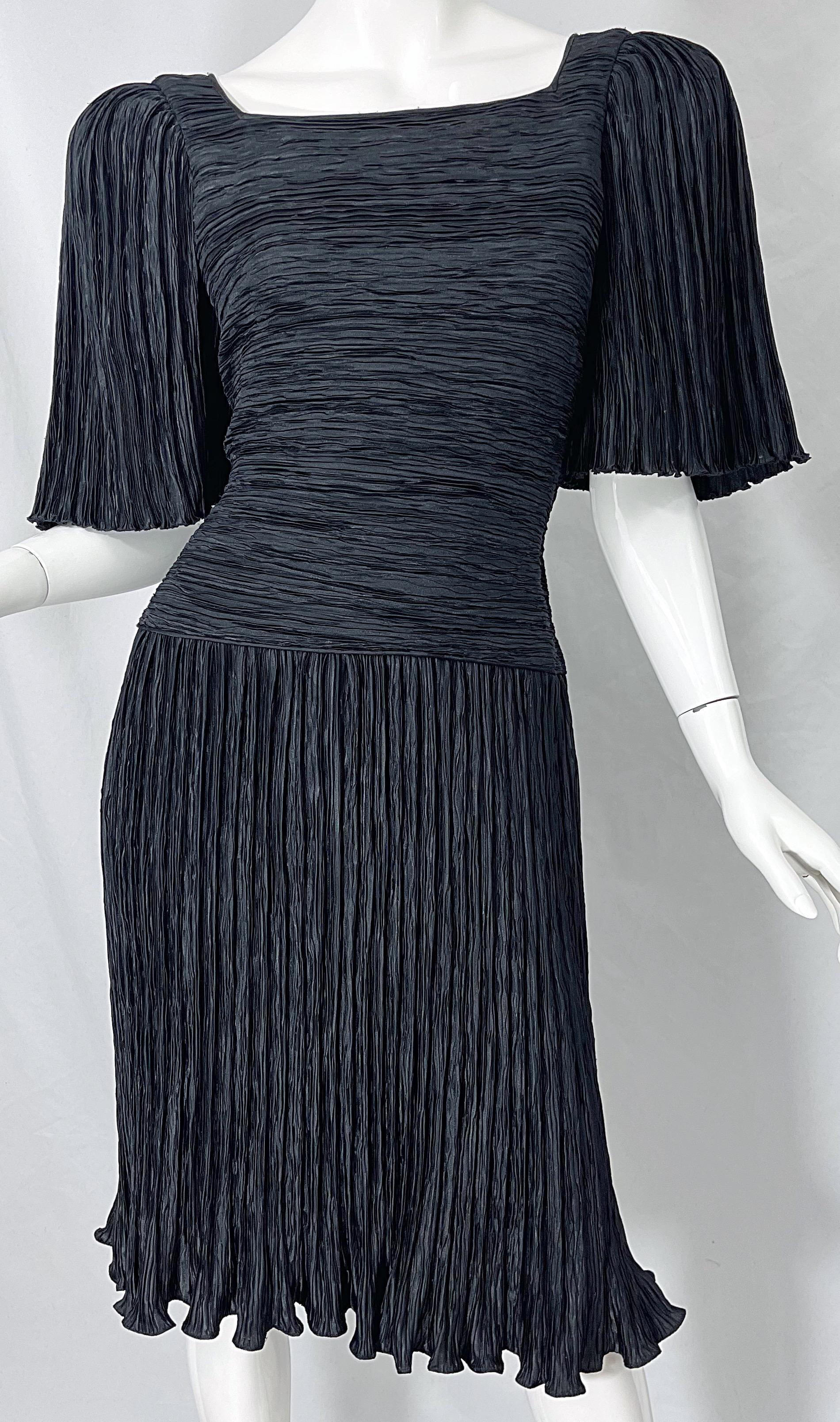 1980s Mary McFadden Couture Size 8 Black Fortuny Pleated Vintage 80s Dress 6