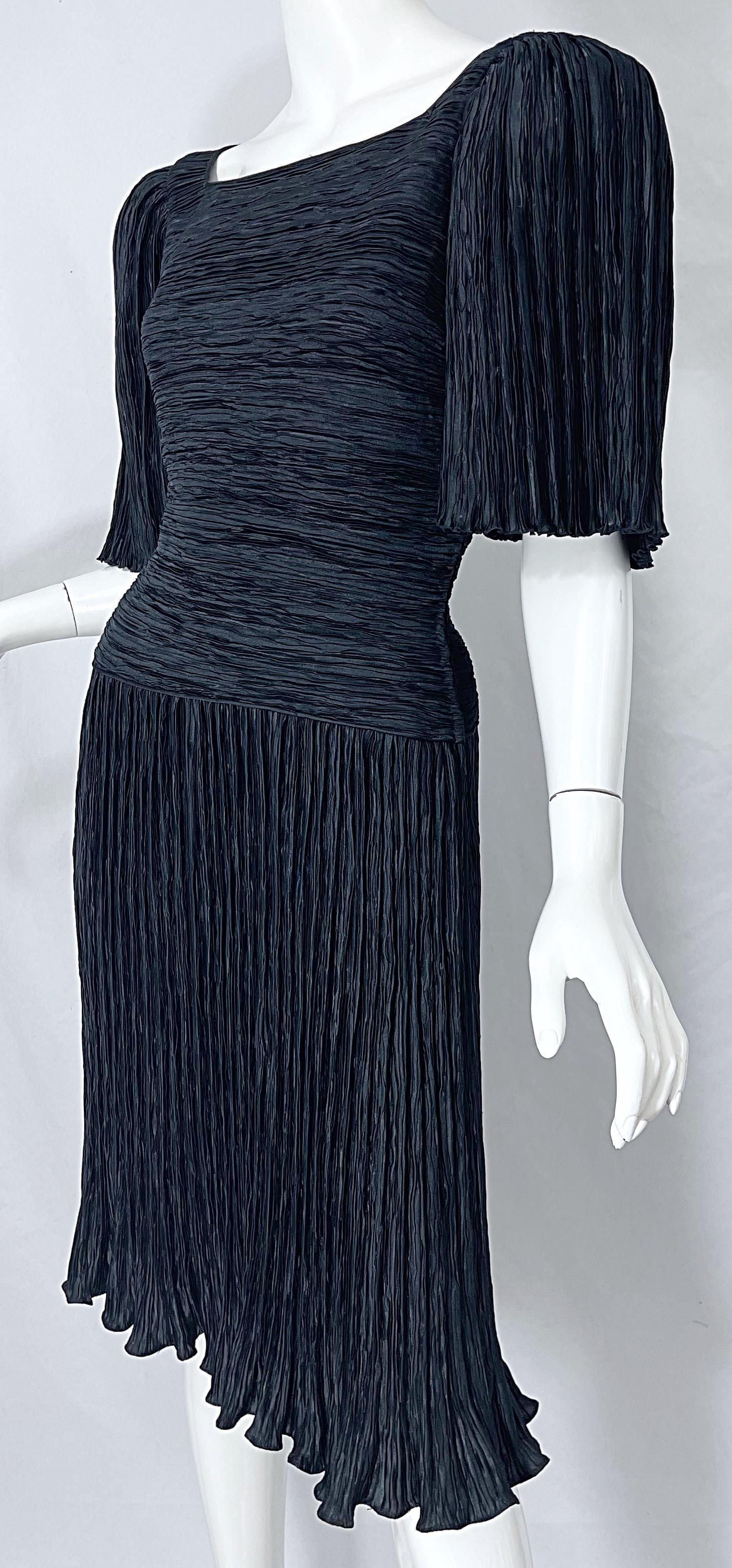 1980s Mary McFadden Couture Size 8 Black Fortuny Pleated Vintage 80s Dress 5