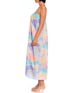 1980S MARY MCFADDEN Multicolor Pastel Polyester Jacquard Dress