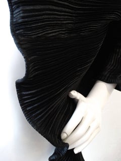 1980s Mashiah Black Micro-Pleated Jacket