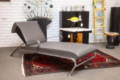 Sedia da salotto postmoderna degli anni '80 Massimo Iosa Ghini per Moroso in pelle e acciaio