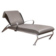 1980s Massimo Iosa Ghini for Moroso Leather and Steel Post Modern Lounge Chair
