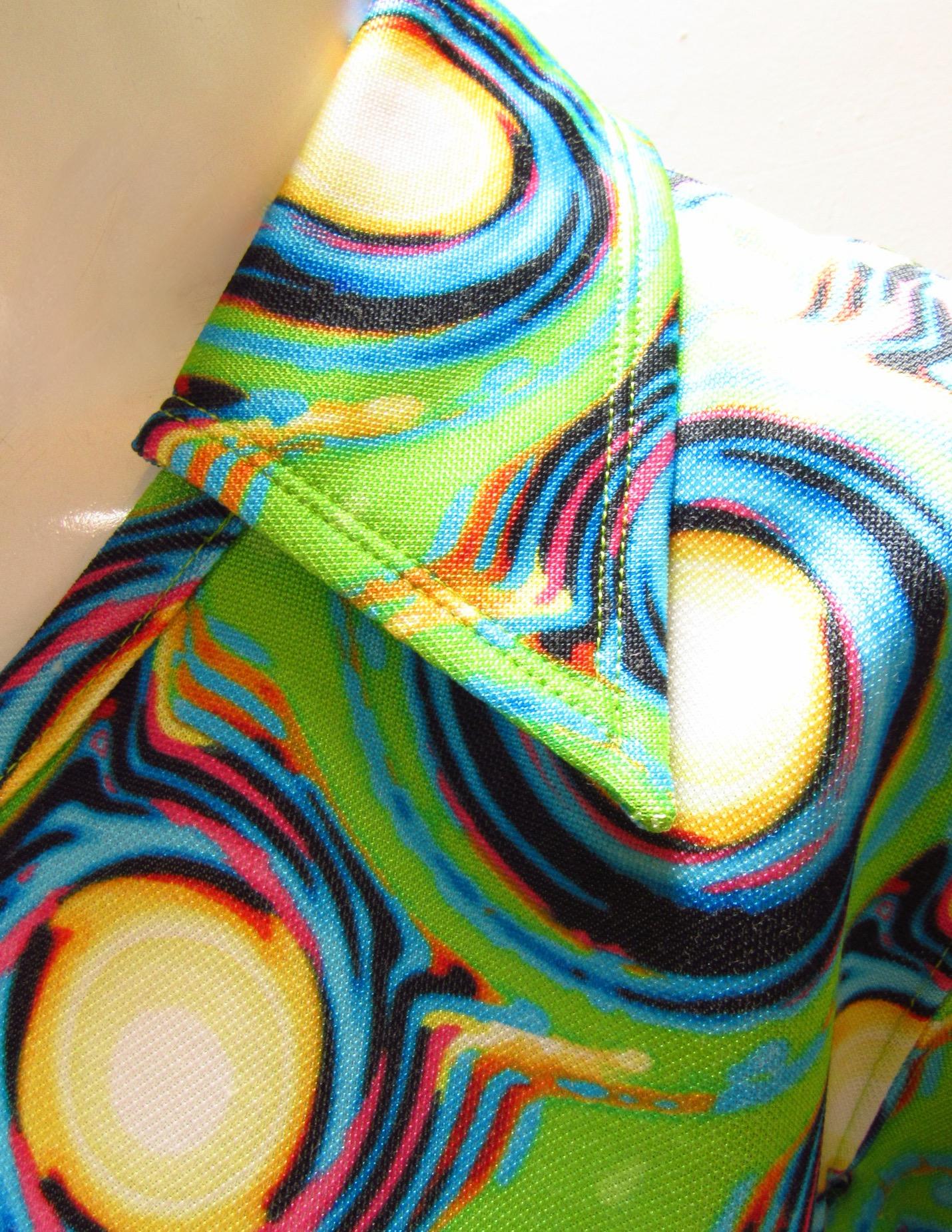 1980's Matsuda Psychedelic Print Short Sleeve Top In New Condition For Sale In Laguna Beach, CA