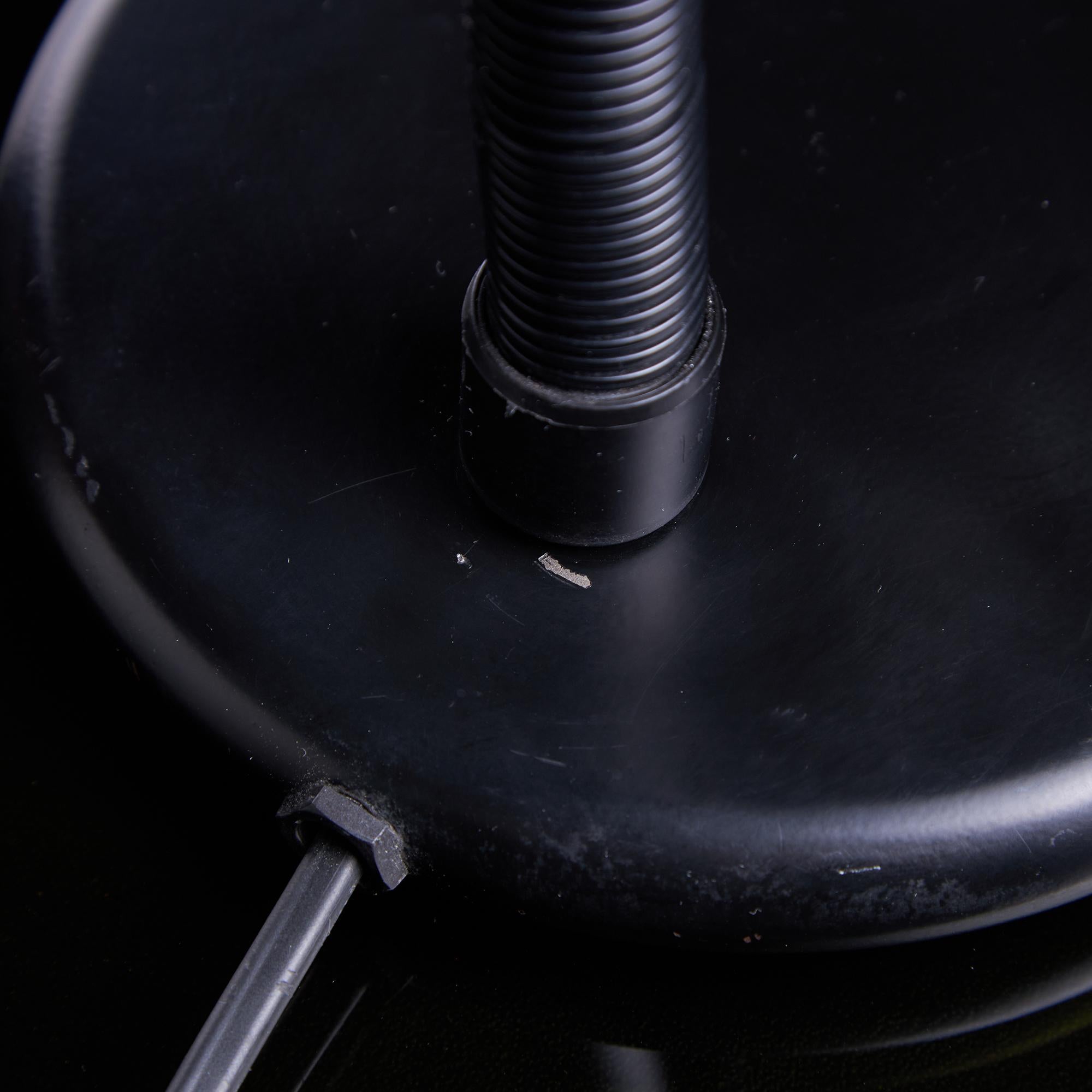 1980s Matt Black Table Lamp with Spherical Hood For Sale 6