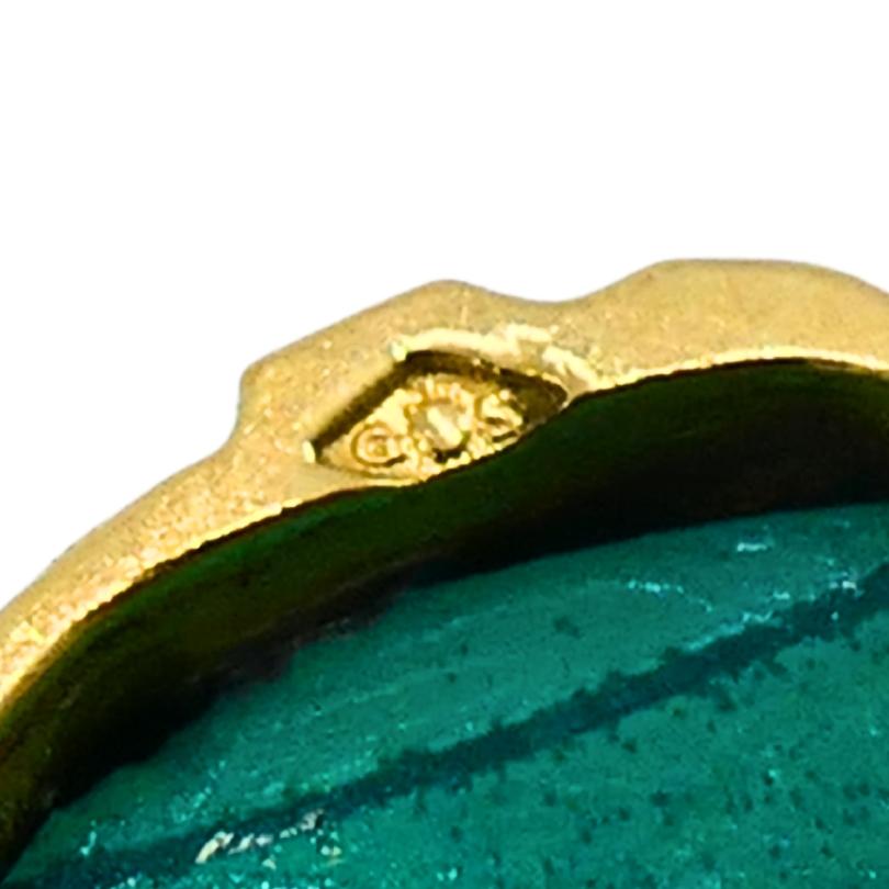 1980 Mauboussin Paris Collier à pendentifs en or 18k et malachite en vente 4