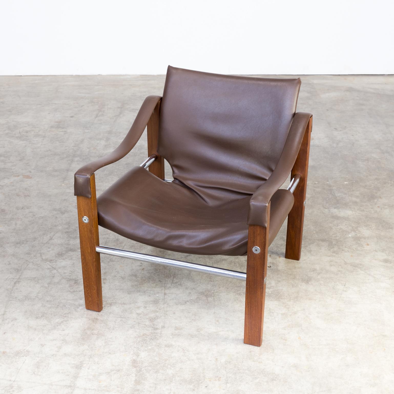 1980s Maurice Burke ‘Safari’ Leather Lounge Chair for Arkana Set or 2 For Sale 1