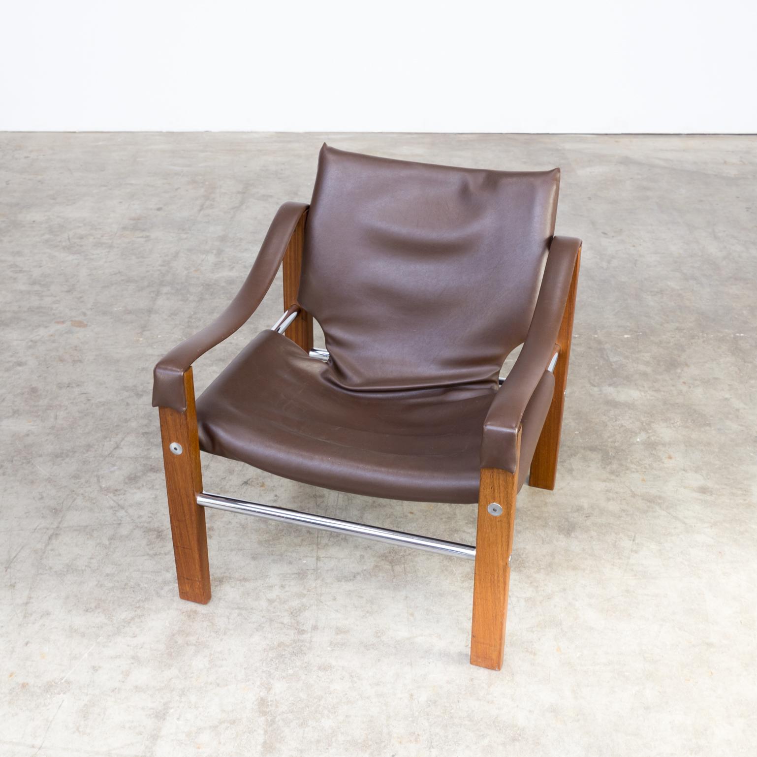 1980s Maurice Burke ‘Safari’ Leather Lounge Chair for Arkana Set or 2 For Sale 2
