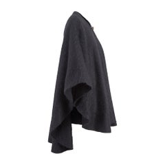 1980s Maurice Daquin Black Felt Wool Cape Coat