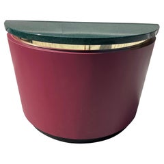 1980er Jahre Mauve Rosa mit grünem Stein Custom Konsolentisch