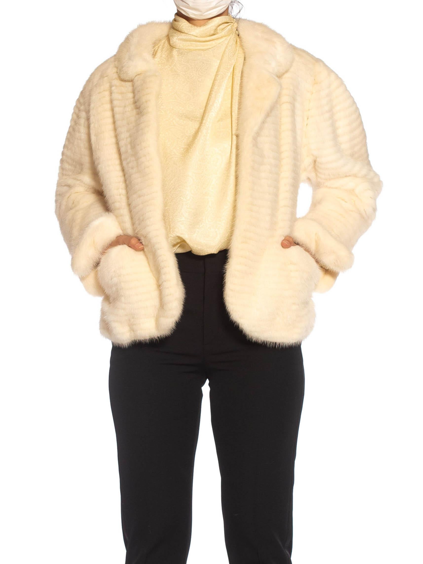 1980er MAXIMILIAN Weiße perfekte kleine Jacke aus Nerzpelz im Zustand „Hervorragend“ im Angebot in New York, NY