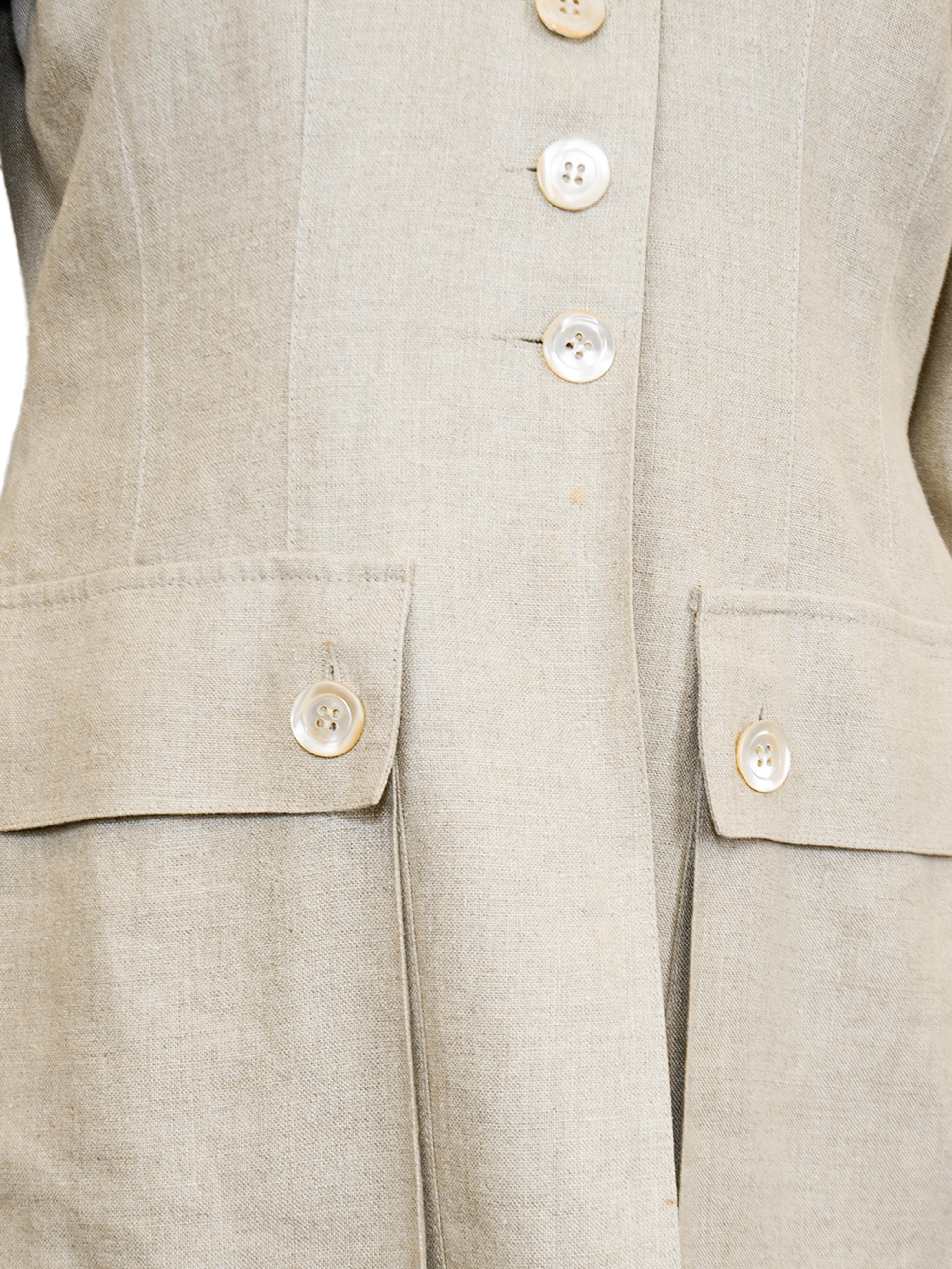 Donna Giacca Safari in lino beige e pantaloncini anni '80 di MaxMara Penny Black Label in vendita