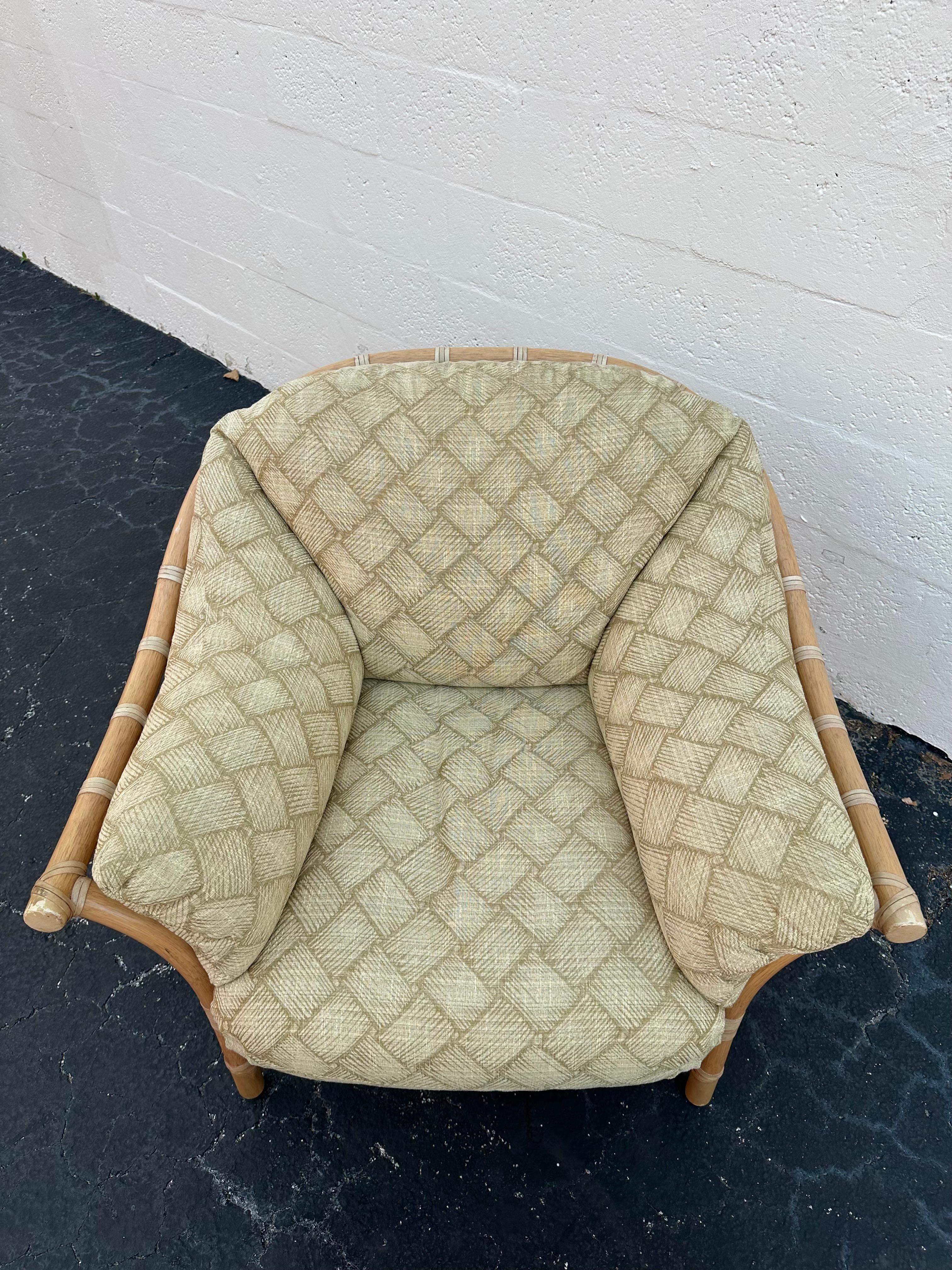 Sedia ottomana anni '80 McGuire in rattan Greene & Greene, Set di 2 in vendita 3
