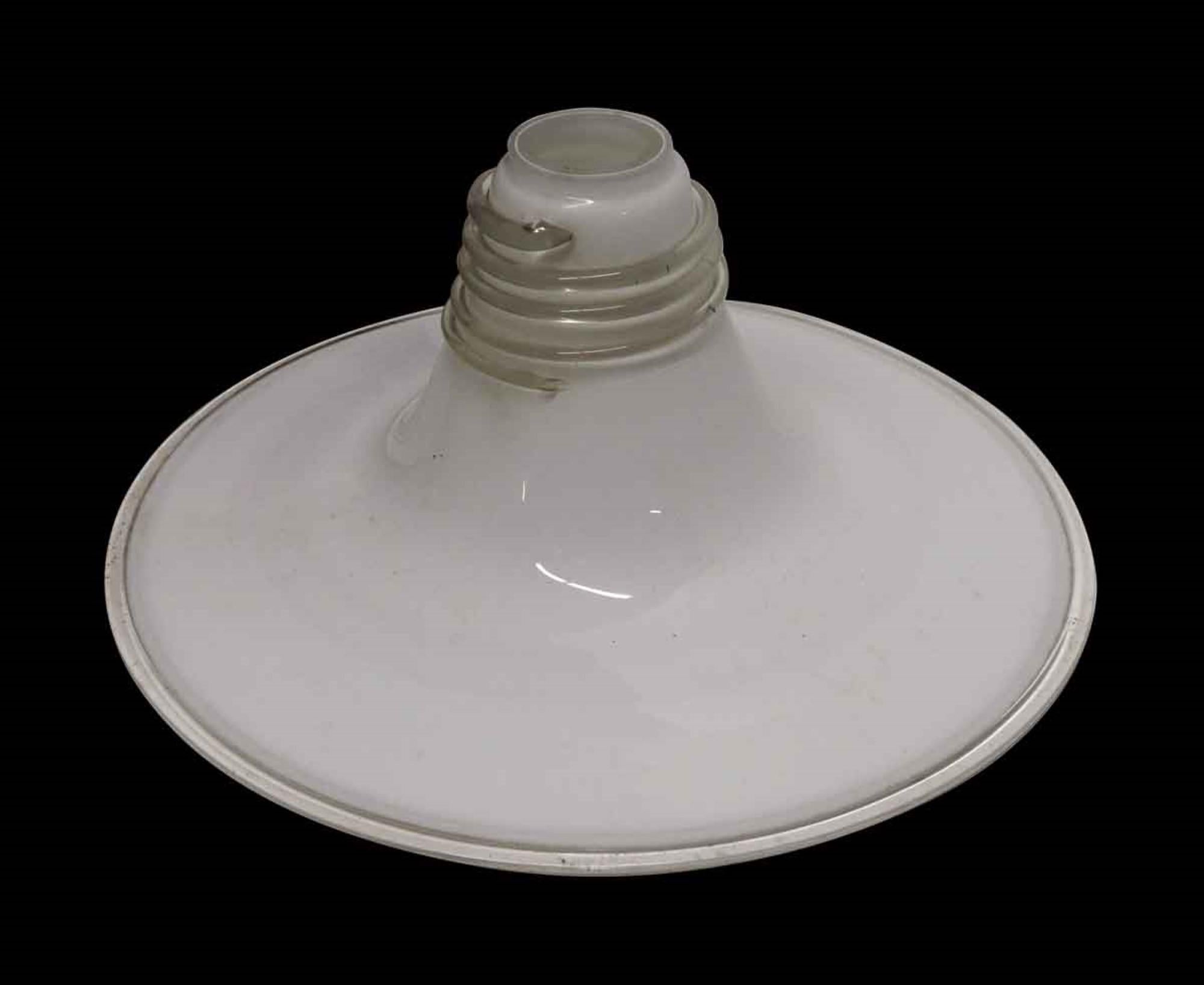 Murano glass shade hand worked in Italy in the 1980s. Mid-Century Modern styling. This can be seen at our 400 Gilligan St location in Scranton, PA.