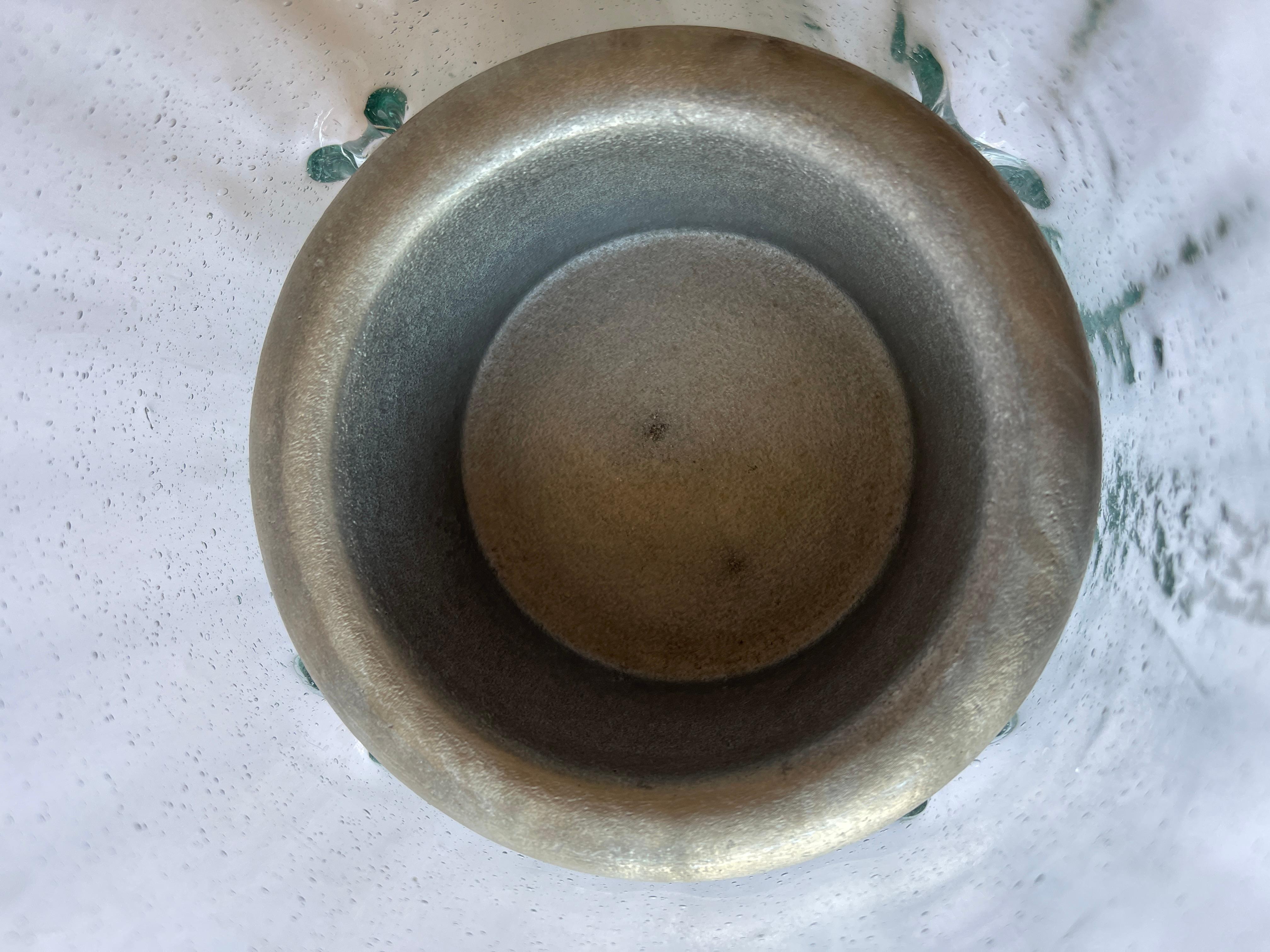 Farol Portavelas de Cristal Soplado Mexicano de los años 80 Moldeado en venta