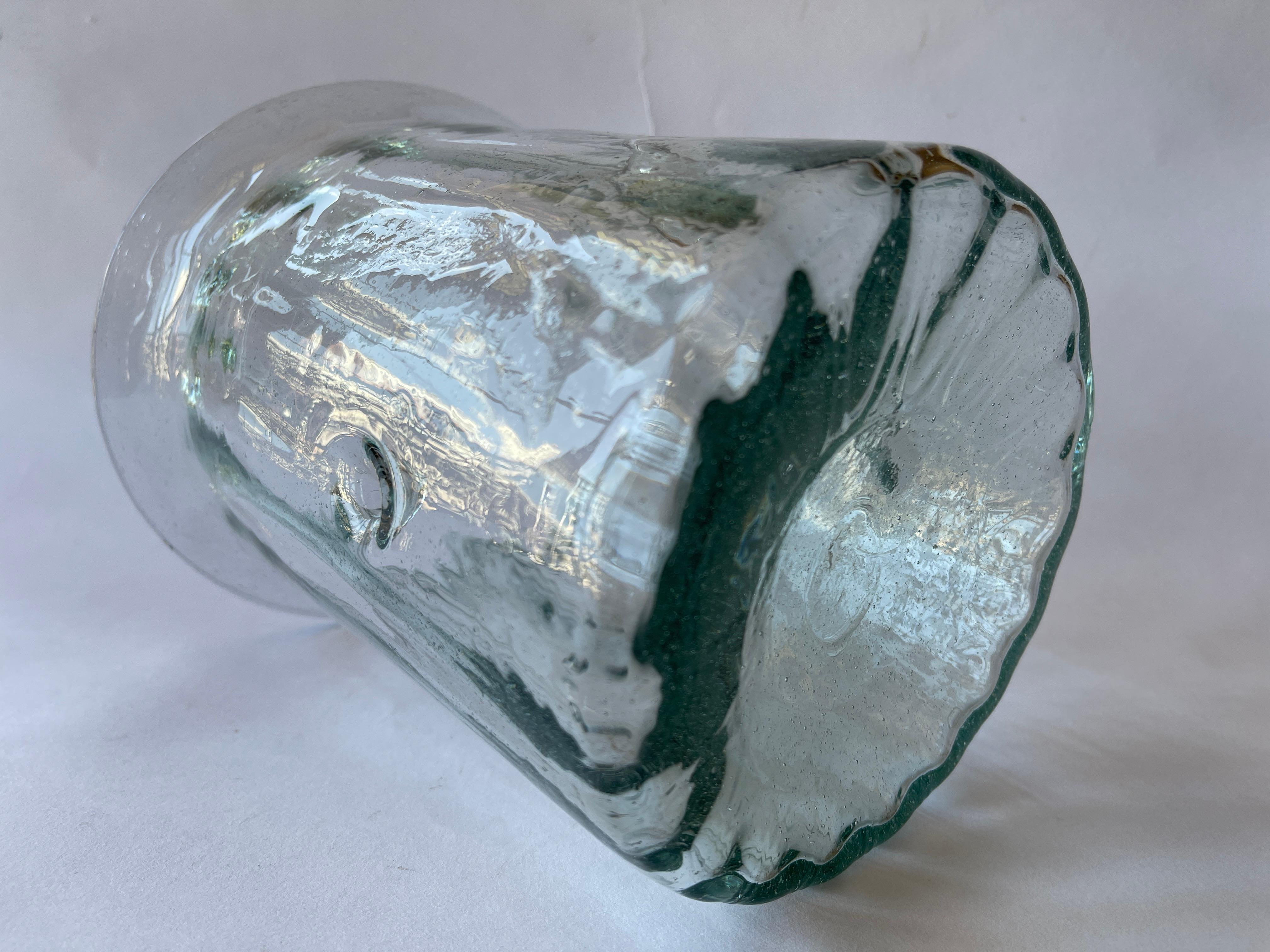 Farol Portavelas de Cristal Soplado Mexicano de los años 80 en venta 2