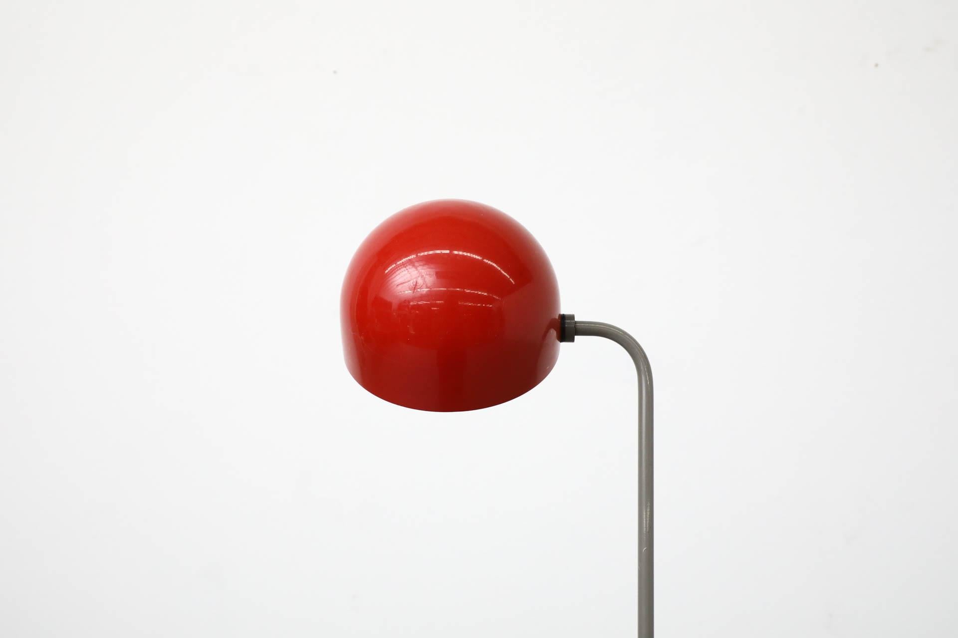 1980's Memphis Inspired Gray and Red Cantilevered Floor Lamp 3