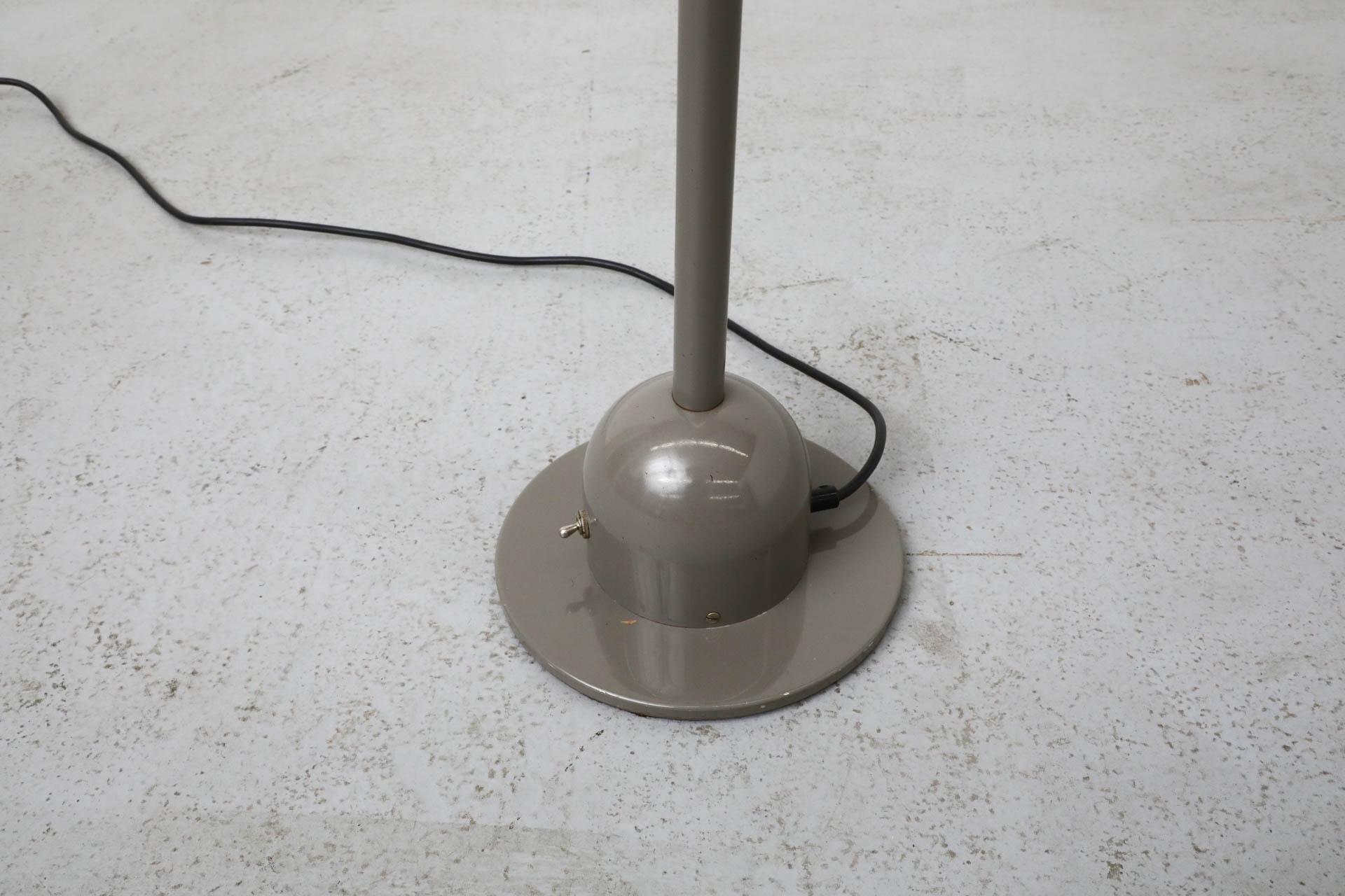 1980's Memphis Inspired Gray and Red Cantilevered Floor Lamp 5