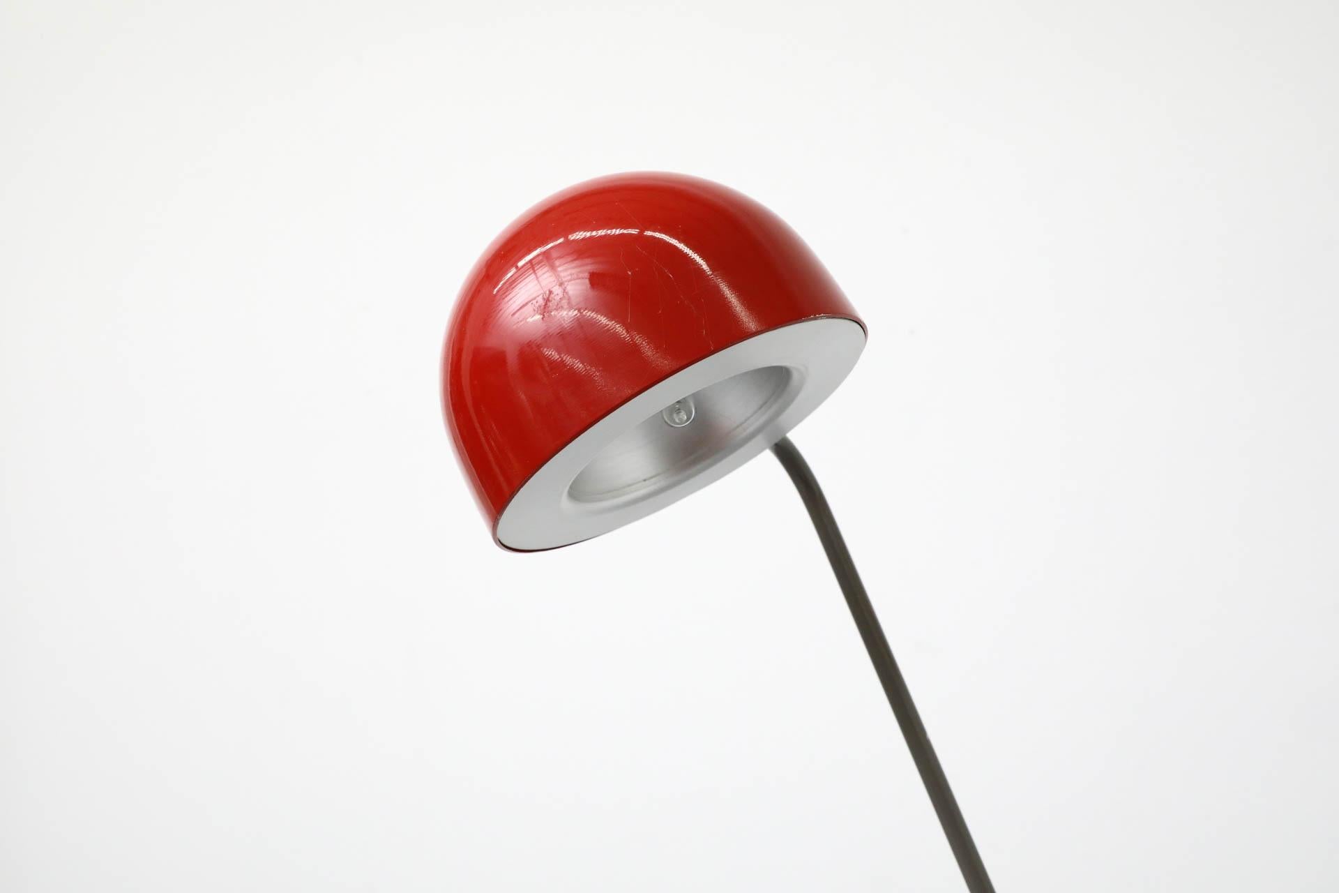 1980's Memphis Inspired Gray and Red Cantilevered Floor Lamp 1