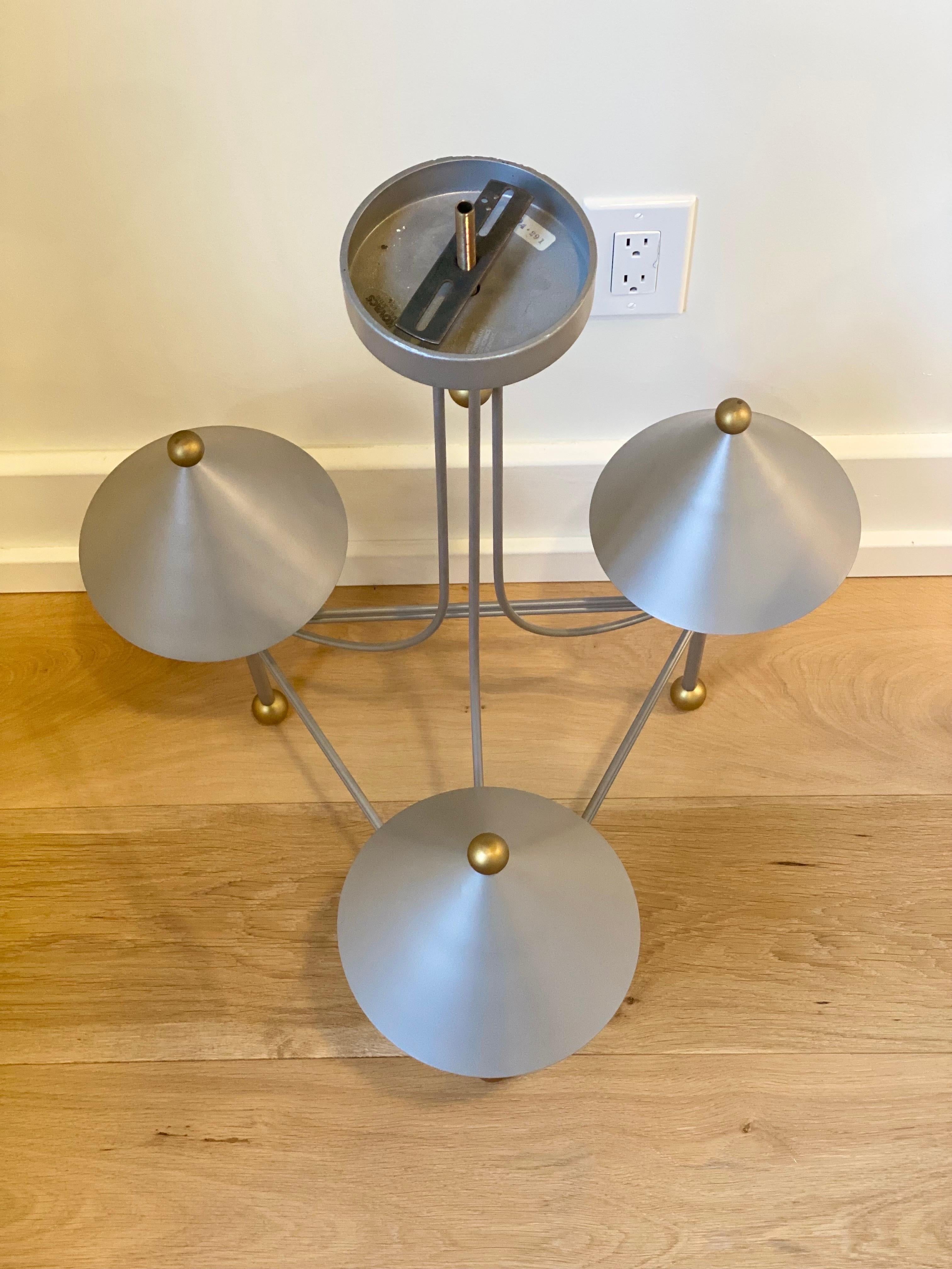 1980s Memphis Robert Sonneman for George Kovacs Conic 20” Chandelier For Sale 2