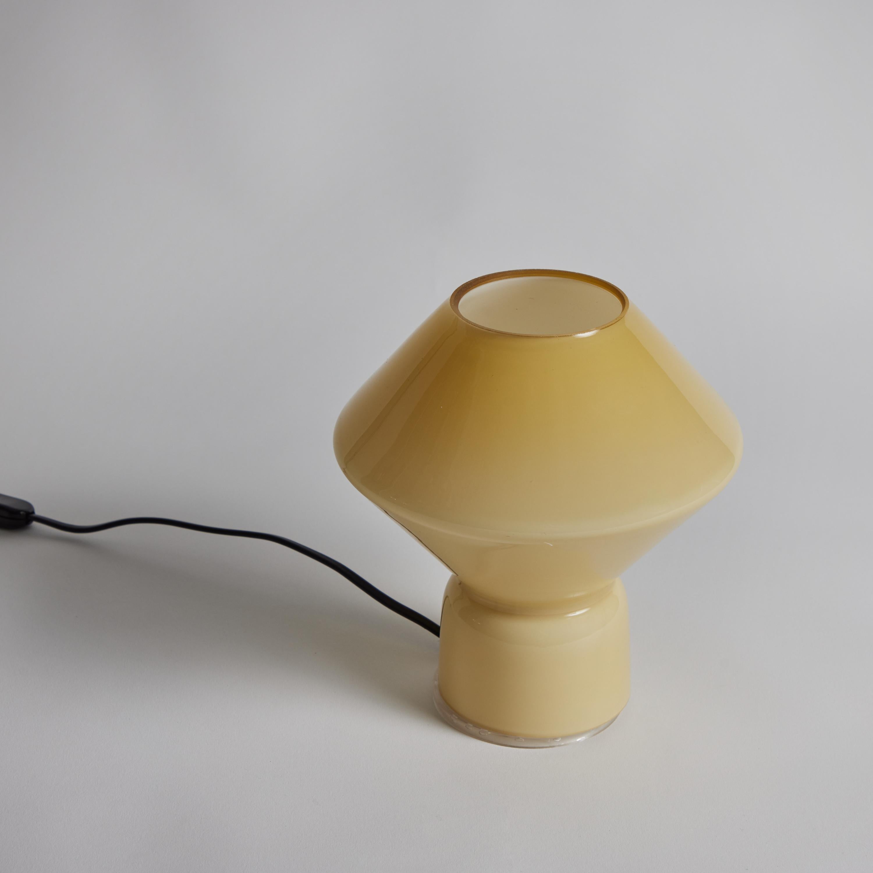 1980s Memphis Style 'Conica' Pale Yellow Glass Table Lamp for Artemide 5