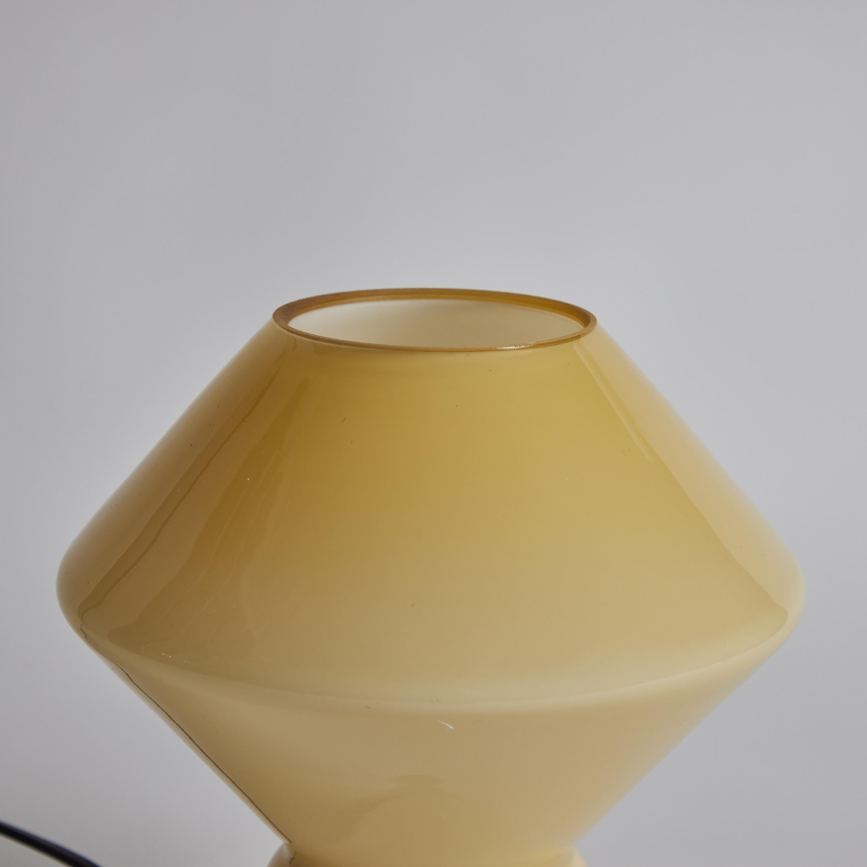 Late 20th Century 1980s Memphis Style 'Conica' Pale Yellow Glass Table Lamp for Artemide