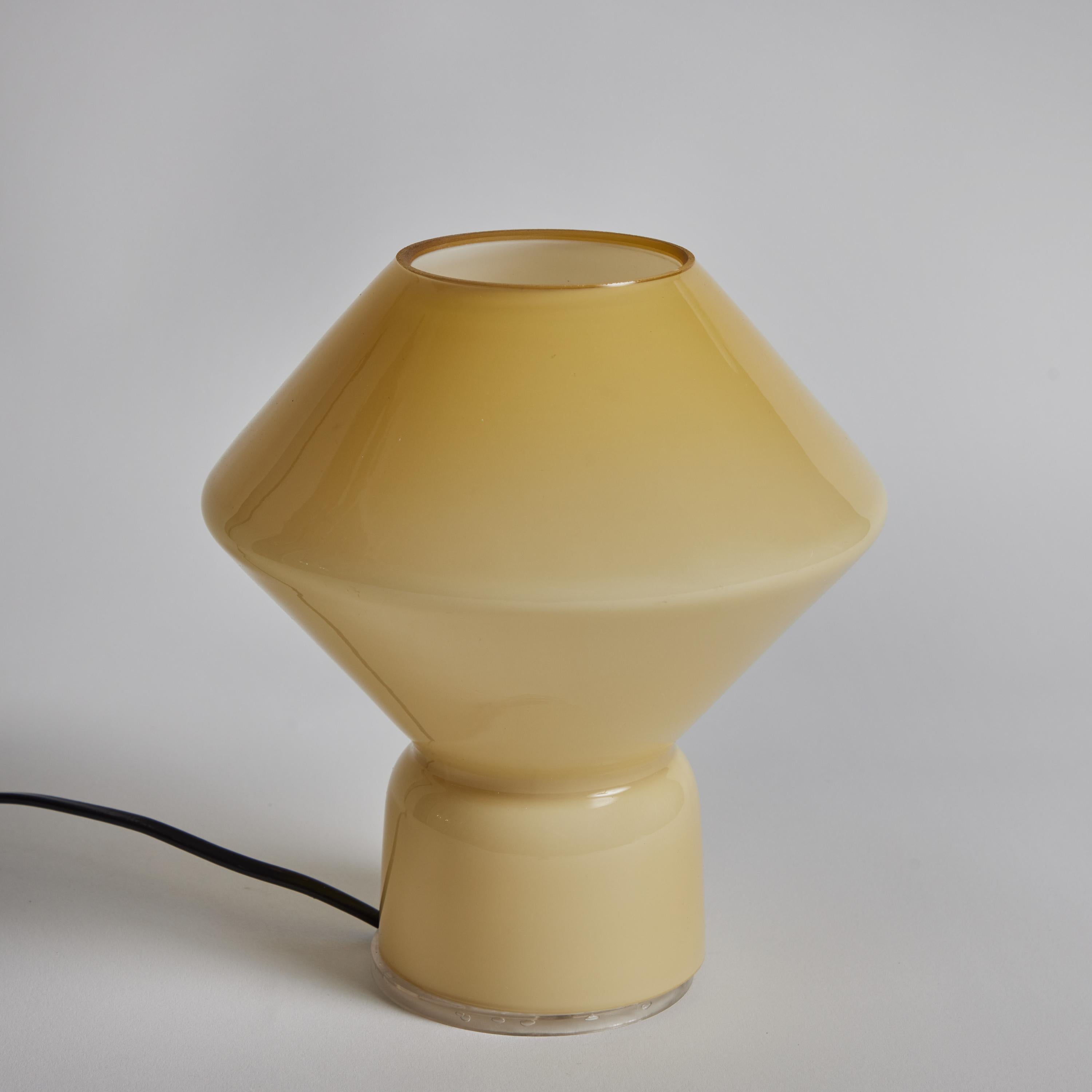 1980s Memphis Style 'Conica' Pale Yellow Glass Table Lamp for Artemide 1