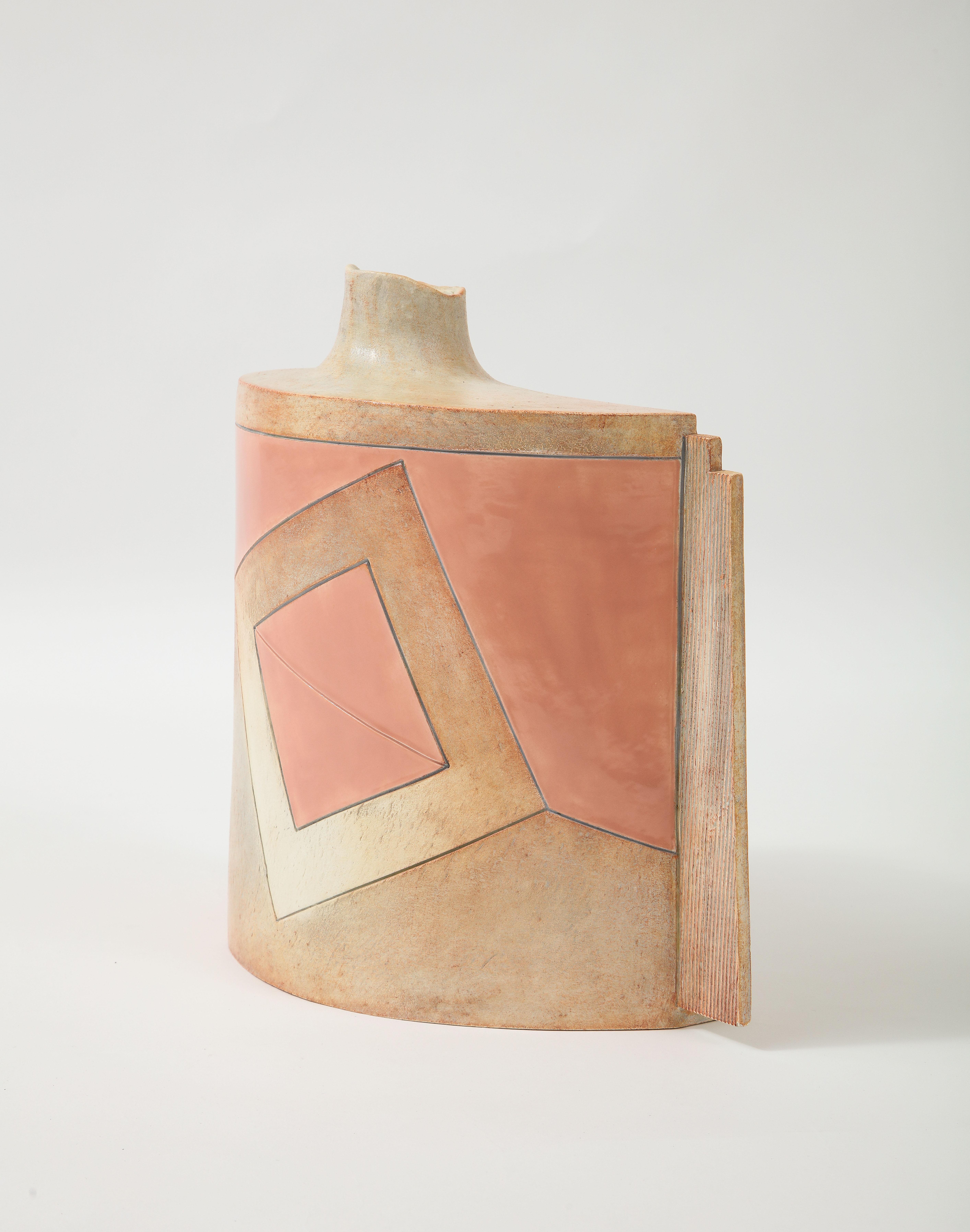 Dekorative Vase im Memphis-Stil aus den 1980er Jahren (Moderne der Mitte des Jahrhunderts) im Angebot