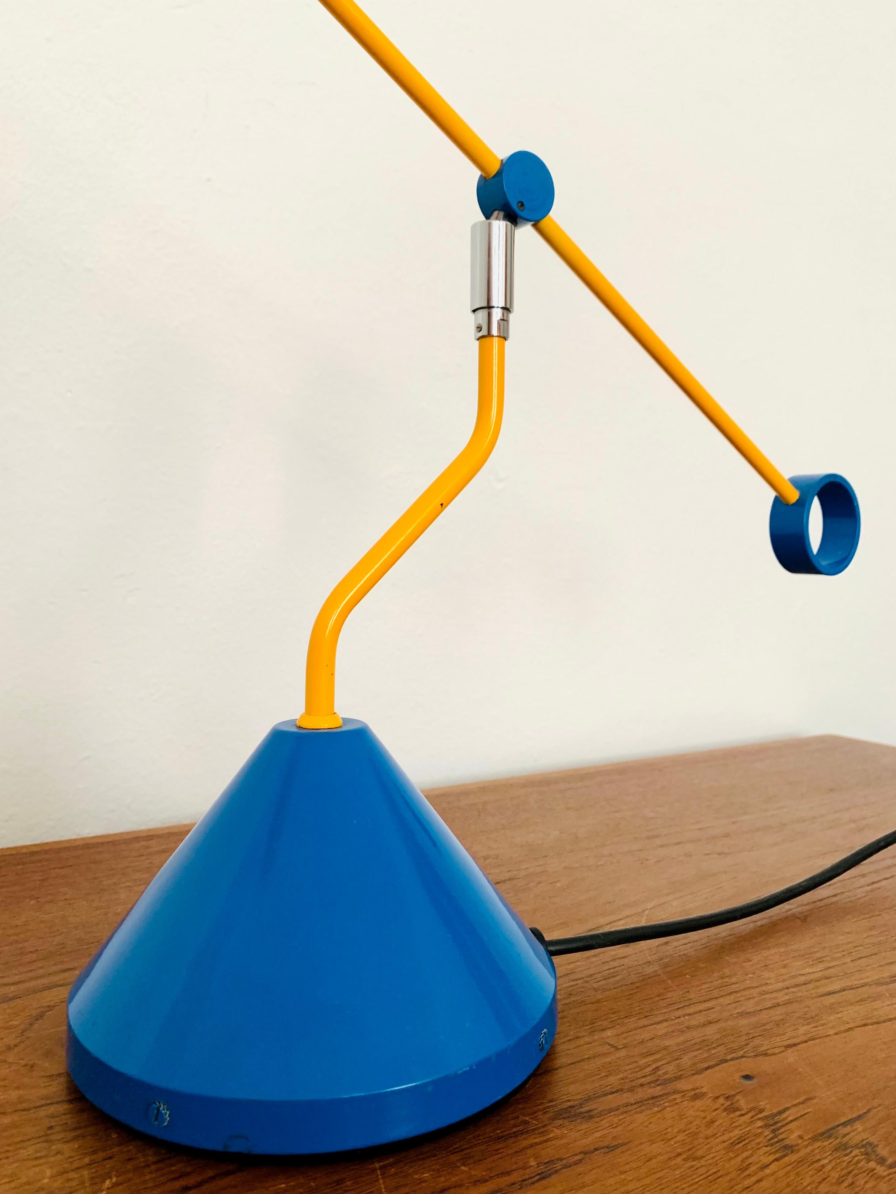 1980s Memphis Style Halogen Table Lamp by Honsel For Sale 2