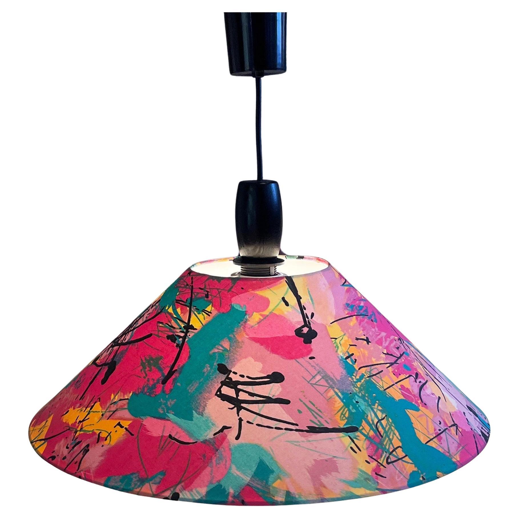 1980s Memphis Style Pendant Lamp Funky Pop Art by Massive, Belgium im Angebot