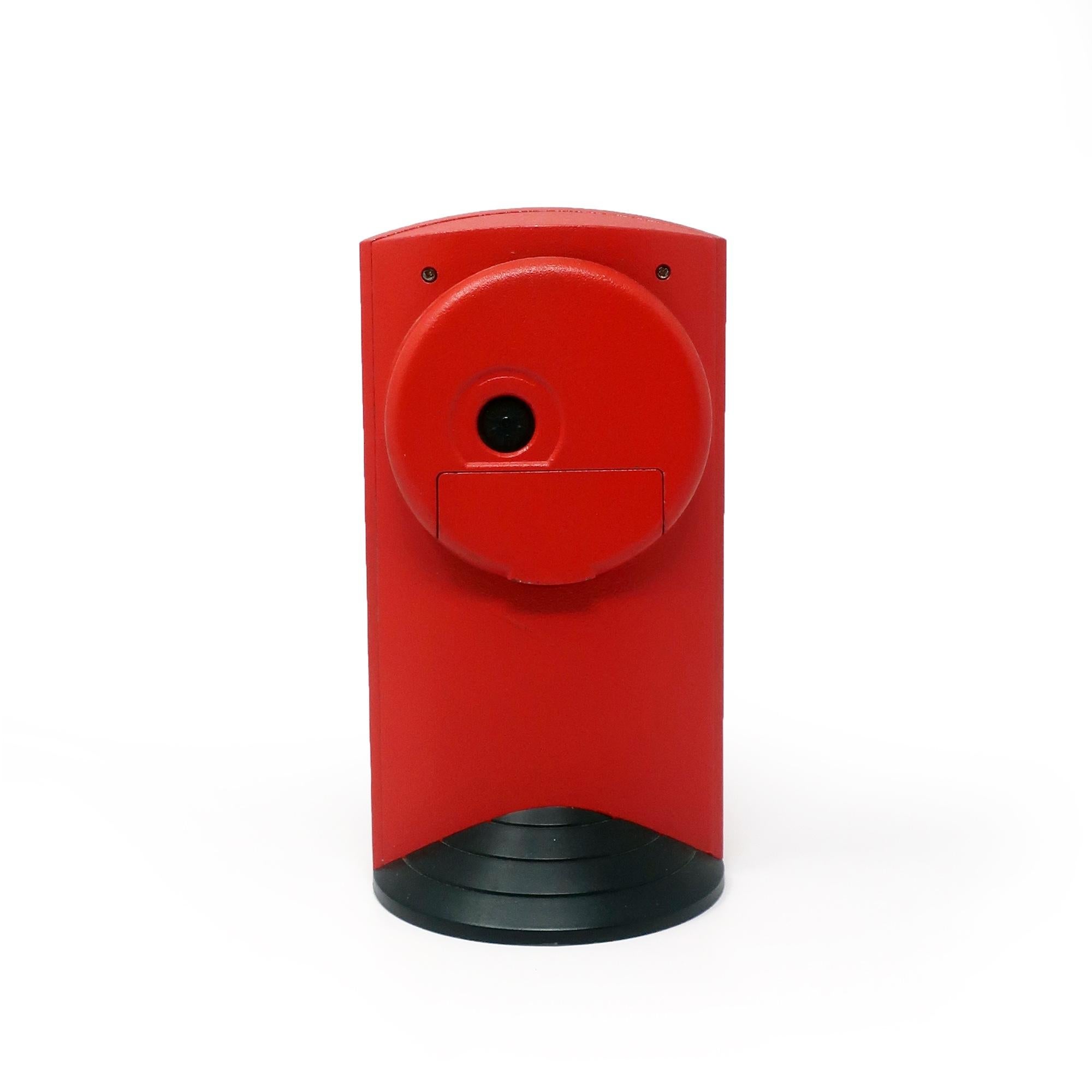 20th Century 1980s Memphis Style Red Triangle Base Desk Clock For Sale