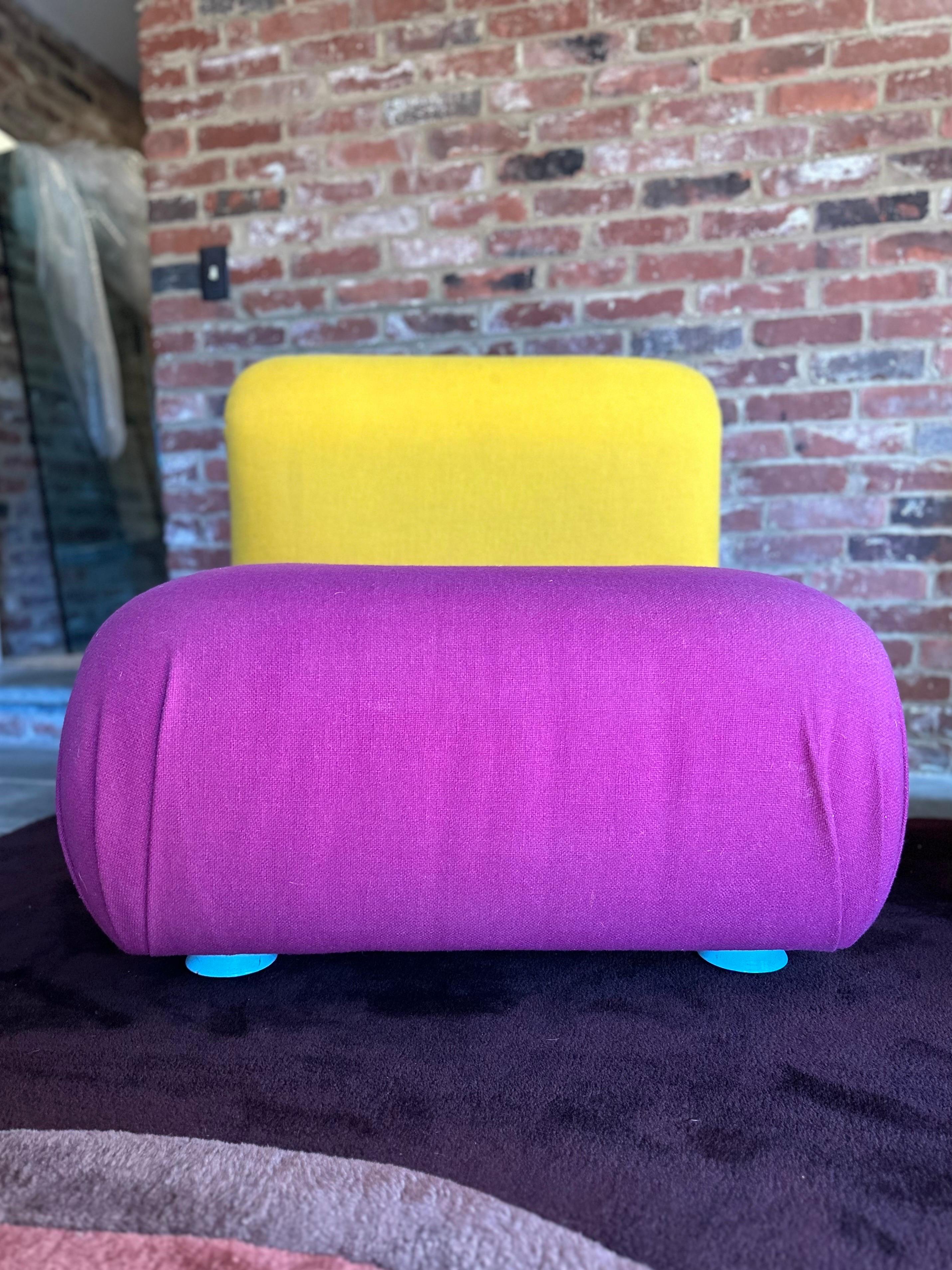 1980s Memphis Style Slipper Chairs by Milo Baughman for Thayer Coggin, a Pair In Good Condition For Sale In Roanoke, VA