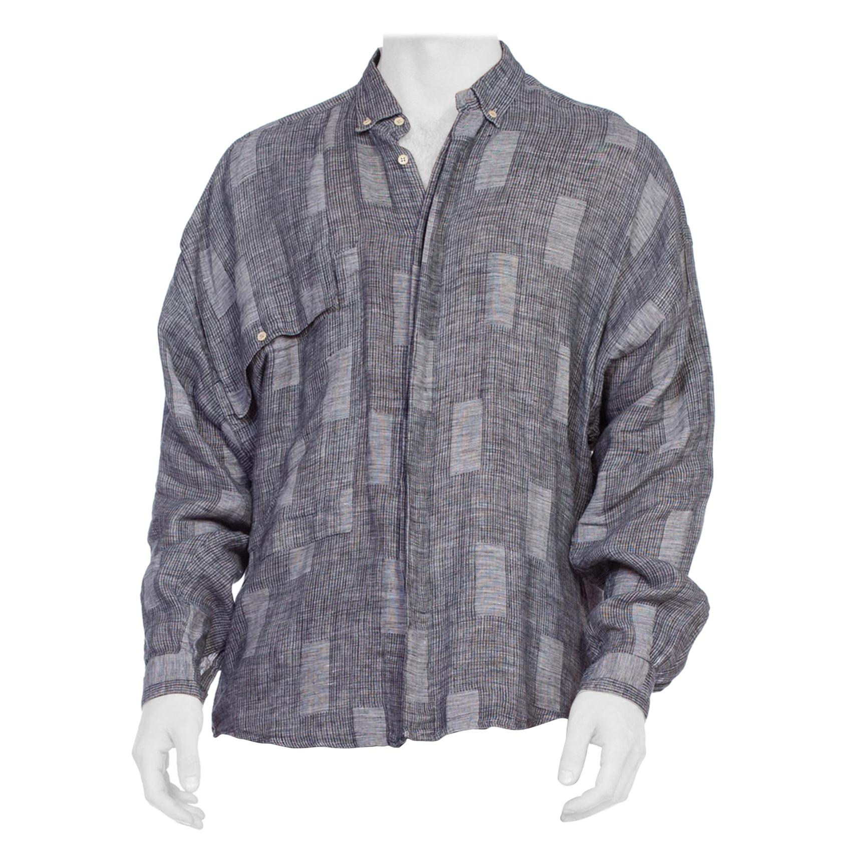 1980's Mens Gianni Versace Linen Shirt 