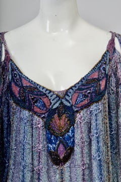 1980s Metallic Openwork Top with Beaded Trim