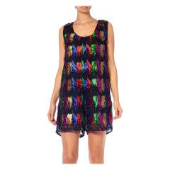 1980S Metallic Poly/Lurex Fil Coupé Fringe Hearts Romper