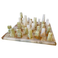1980s Mexican Onyx Chess Set